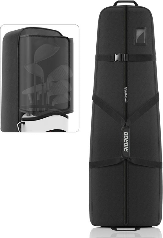 Golf Travel Bags for Airlines with Wheels, Soft-Sided 900D Oxford Cover, Padded Club Protection, Universal Fit Golf Gifts for Men and Women