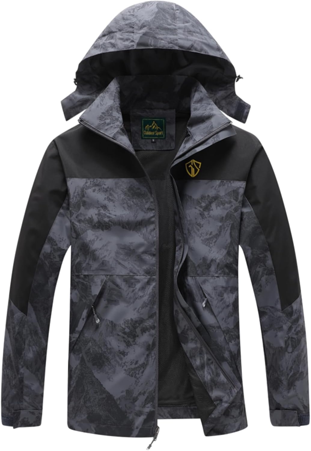 GIISAM Rain Jacket for Men, Mens Waterproof Raincoat Lightweight Rain Jackets Outdoor Rain Coat Windbreaker with Hood