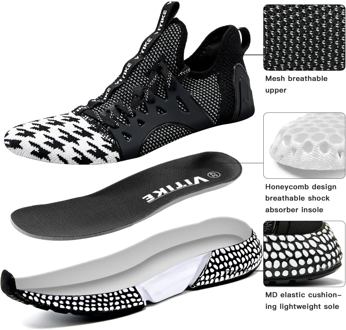 WETIKE Boy's Shoes Mesh Slip on Lightweight Running Sneakers