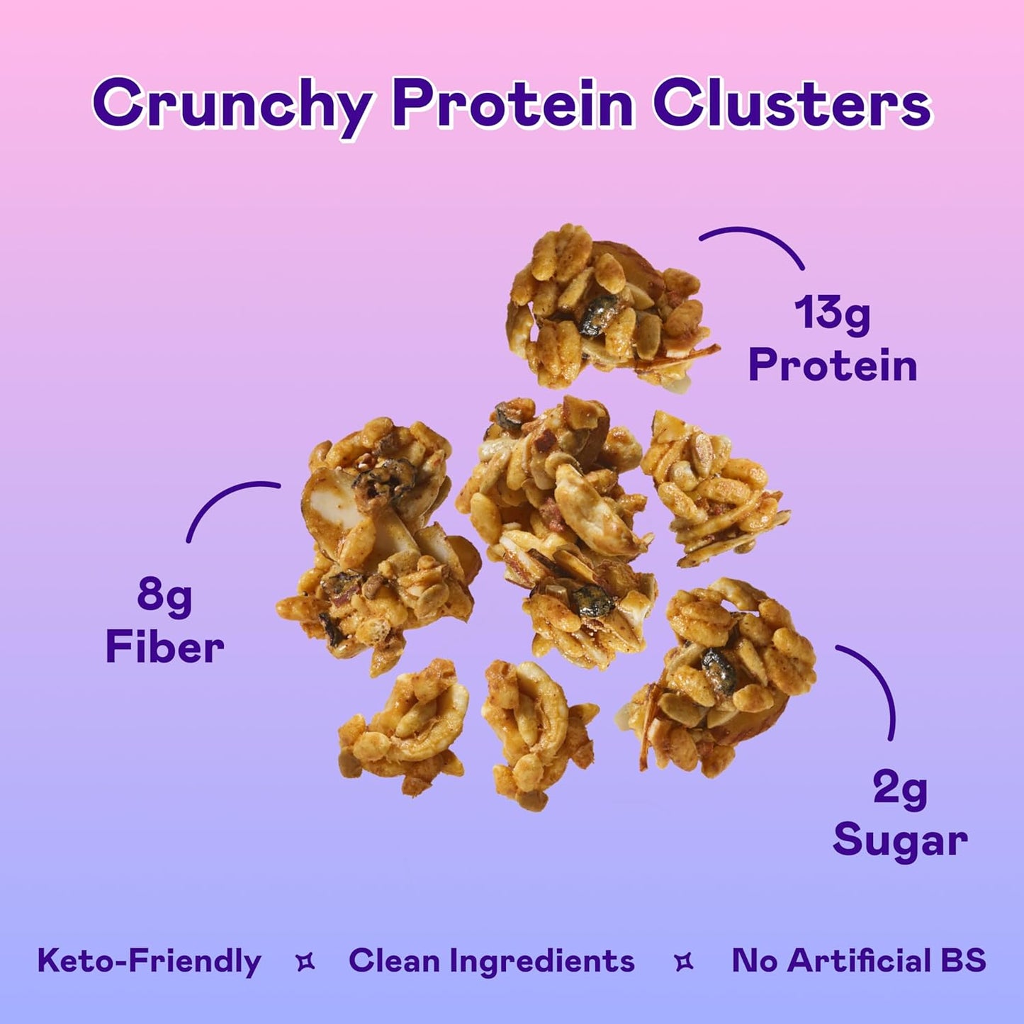 Magic Spoon Protein Granola - High Protein Granola, Keto Friendly, Low Sugar, Grain Free, Healthy Breakfast or Quick Snack and a Spoon (3 bags of Mixed Berry)