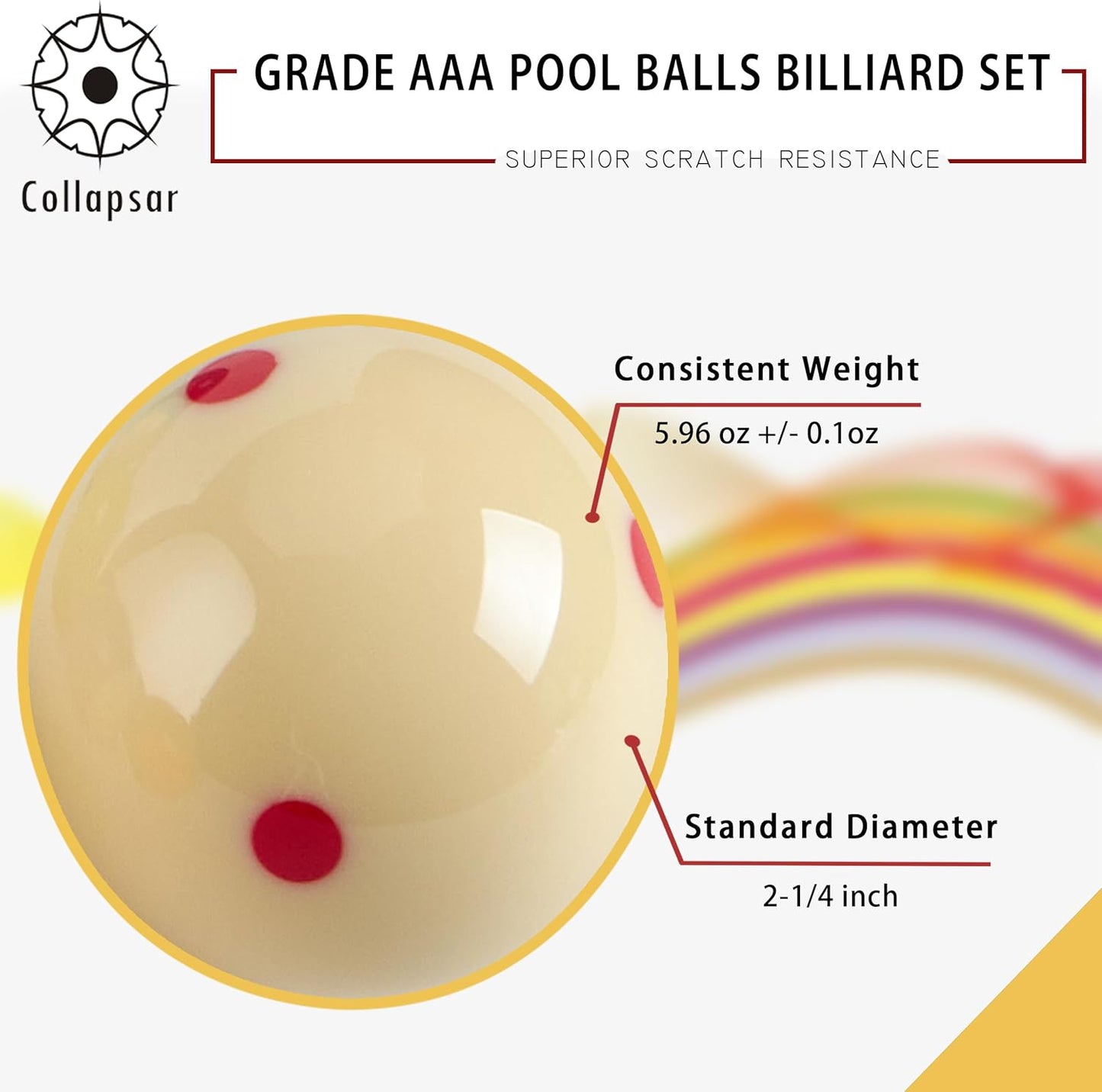 Collapsar Deluxe 2-1/4" Billiard Pool Balls Marble-Swirl Style Billiards Ball Complete 16 Ball Set (Several Style Available)