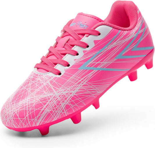 DREAM PAIRS Boys Girls Soccer Cleats Kids Youth Firm Ground Football Shoes for Little/Big Kid