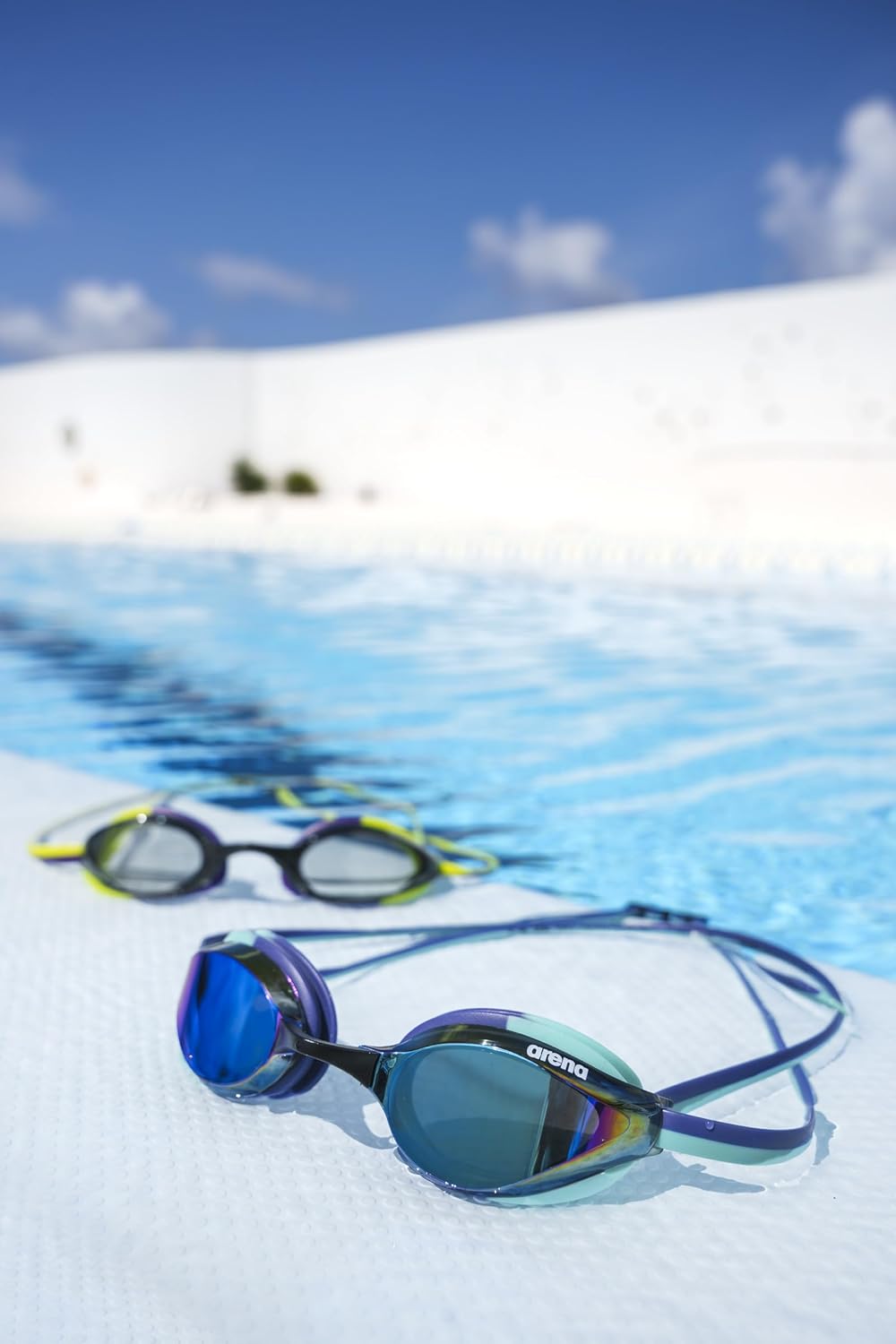 ARENA Unisex Python Racing Swim Goggles for Men and Women Anti-Fog No Leak Max Comfort Dual Strap, Mirror/Non-Mirror Lens