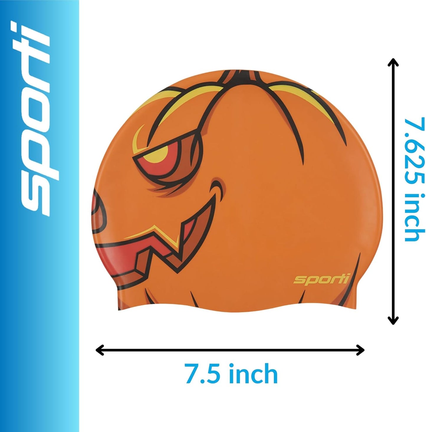 Sporti Silicone Swim Cap for Kids, Unisex Youth Swimming Cap, Protection Bathing Caps for Your Children, Aged 2-10