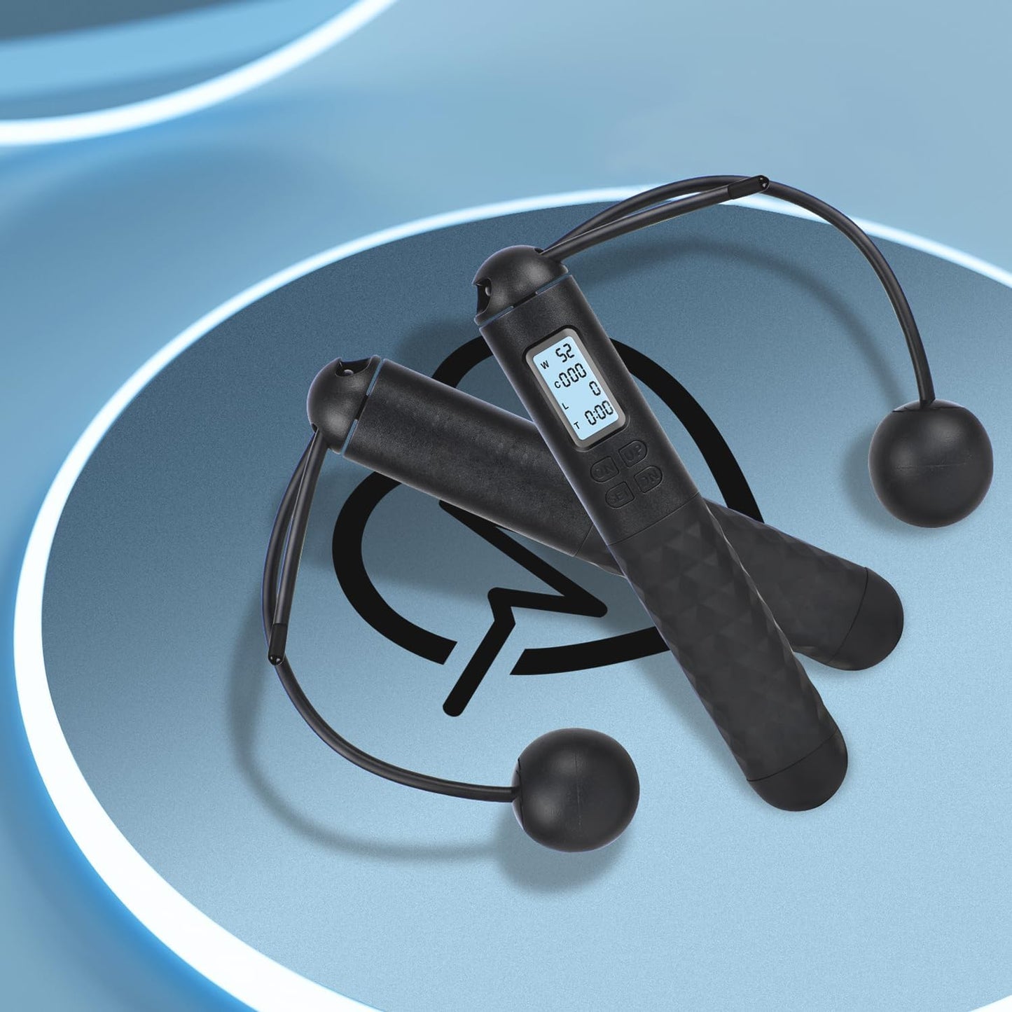 Skipping Rope with Counter, Cordless Jump Rope, Intelligent Timed Weighted Jump Rope, Adjustable Digital Counting Jumps Ropes for Lose Weight, Burn Calories