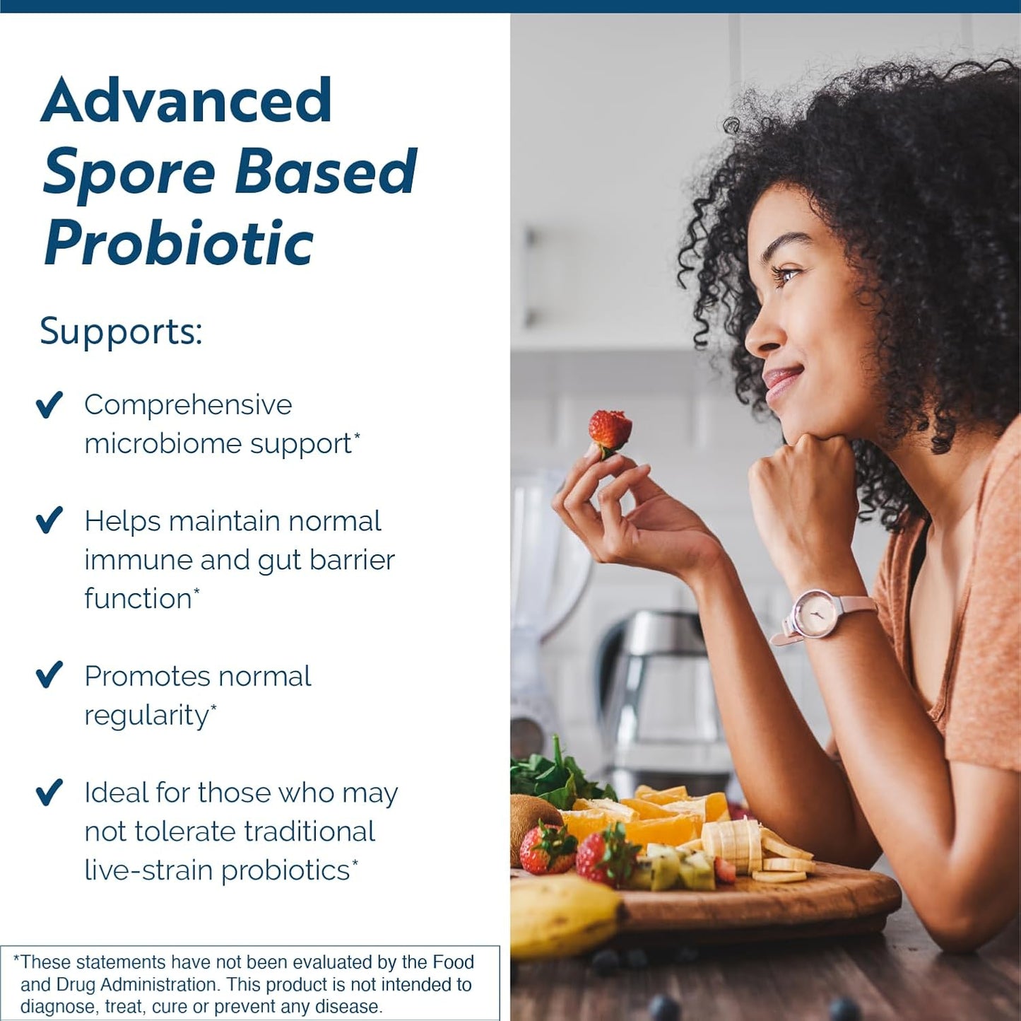 Researched Nutritionals Gut Health Supplements with Prebiotics & Probiotics for Women & Men - CoreBiotic - 3 Spore Based Probiotic Strains + Organic Prebiotic Fiber - Shelf-Stable (60 Capsules)