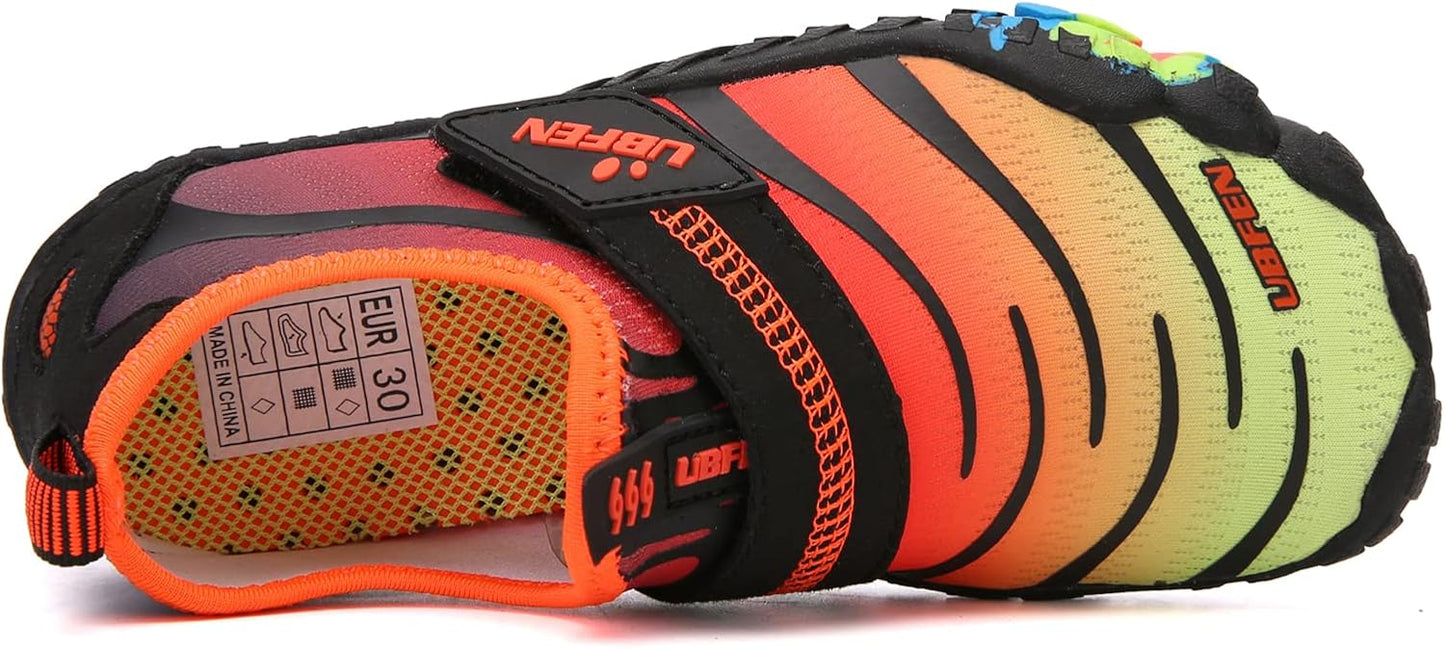 UBFEN Water Shoes for Kids Boys Girls Aqua Socks Barefoot Beach Sports Swim Pool Quick Dry Lightweight Toddler Little Big Kid