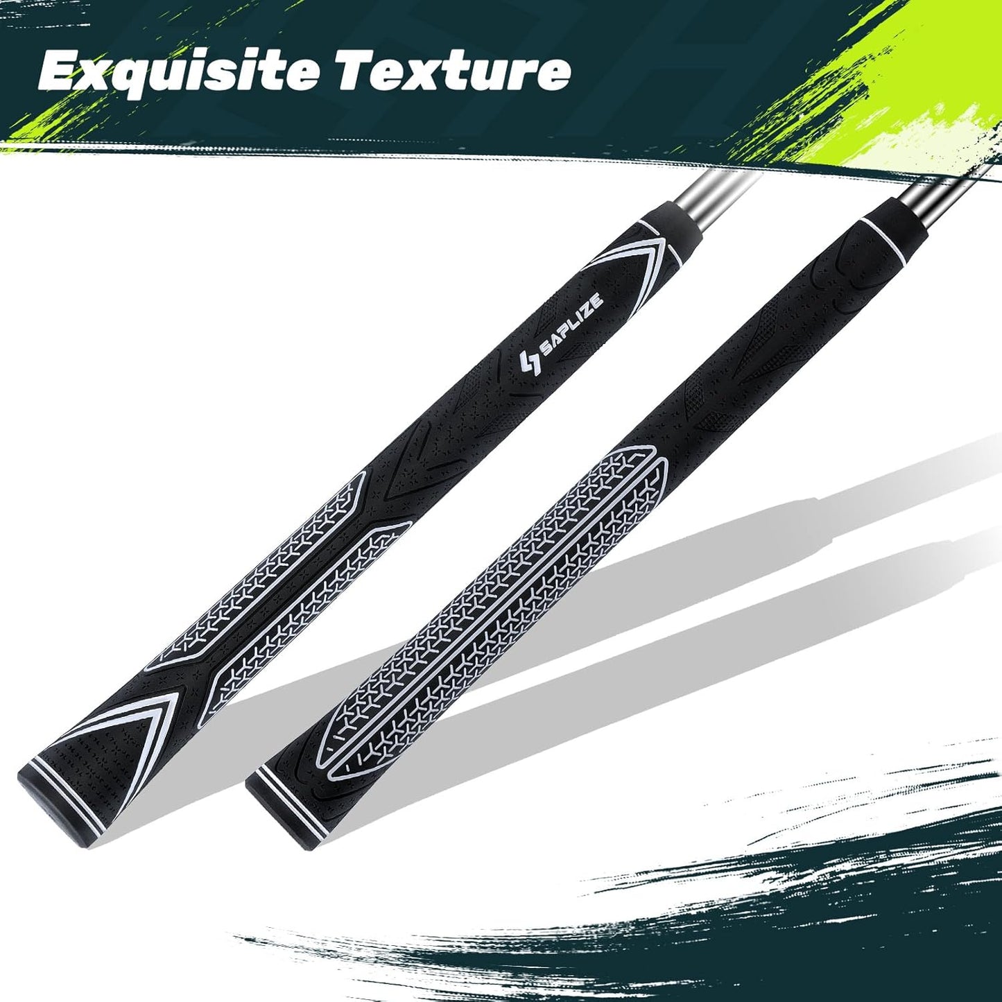 SAPLIZE High-performance Rubber Golf Grips 13 Pack, High Shock Absorption, Non-slip, Choose from 13 Grips with 15 Tapes or Full Regripping Kit, Available in Standard/Mid/Jumbo Sizes, CC10 Series