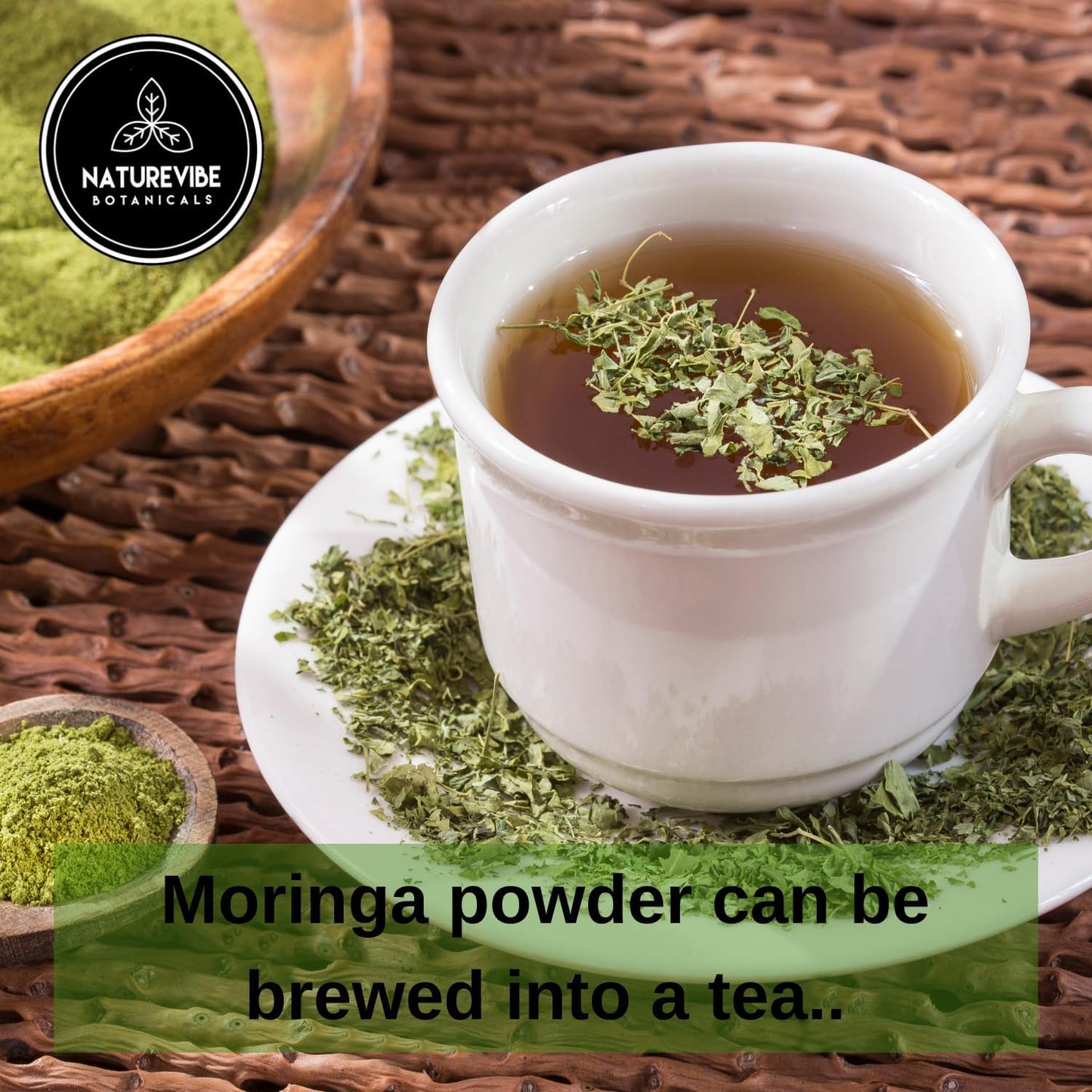 Naturevibe Botanicals Moringa Powder 5lbs | Made with Premium Quality Moringa Oleifera Leaf | Non GMO Gluten Free Vegan | Multi-Vitamin | Great in Drinks and Smoothies | 5 Pound Bulk Bag