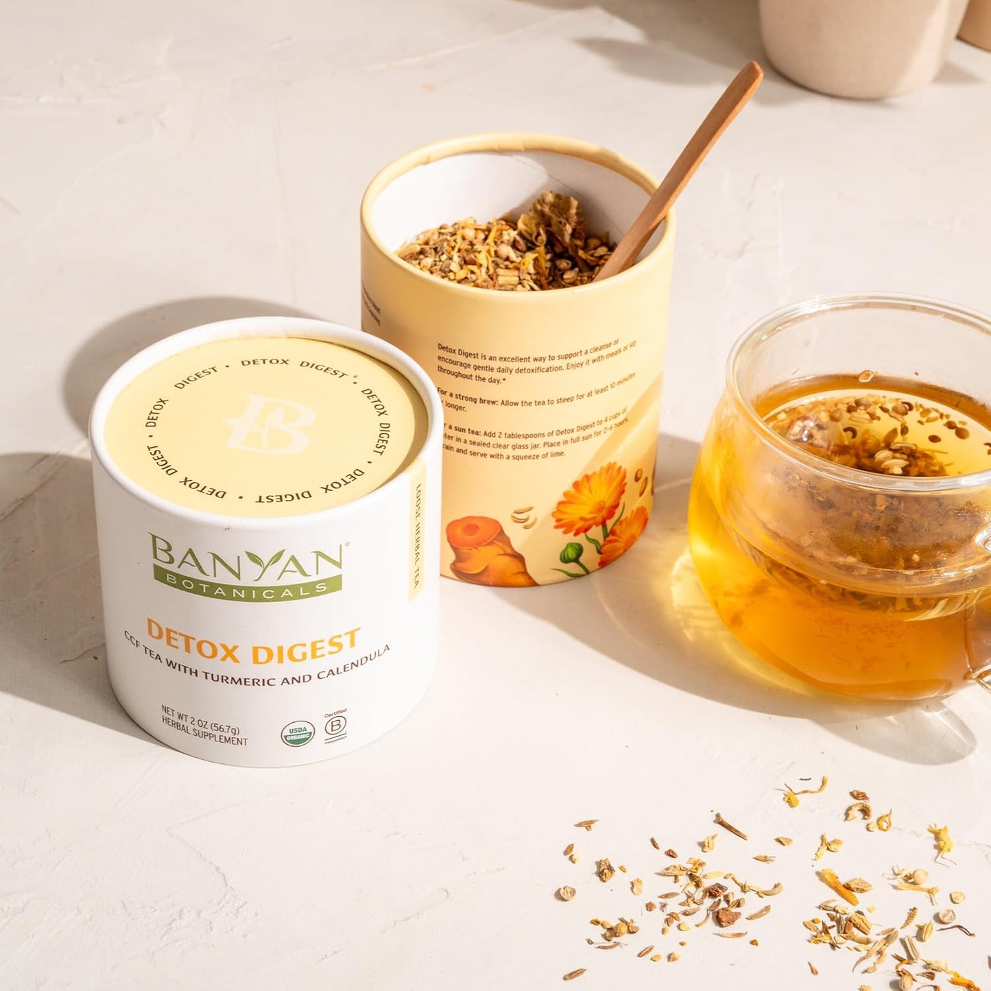 Banyan Botanicals Organic Detox Digest CCF Tea, 2 oz - Herbal Loose Leaf Tea with Turmeric & Ginger for Digestion & Cleansing - Non-GMO, Sustainably Sourced, Caffeine Free