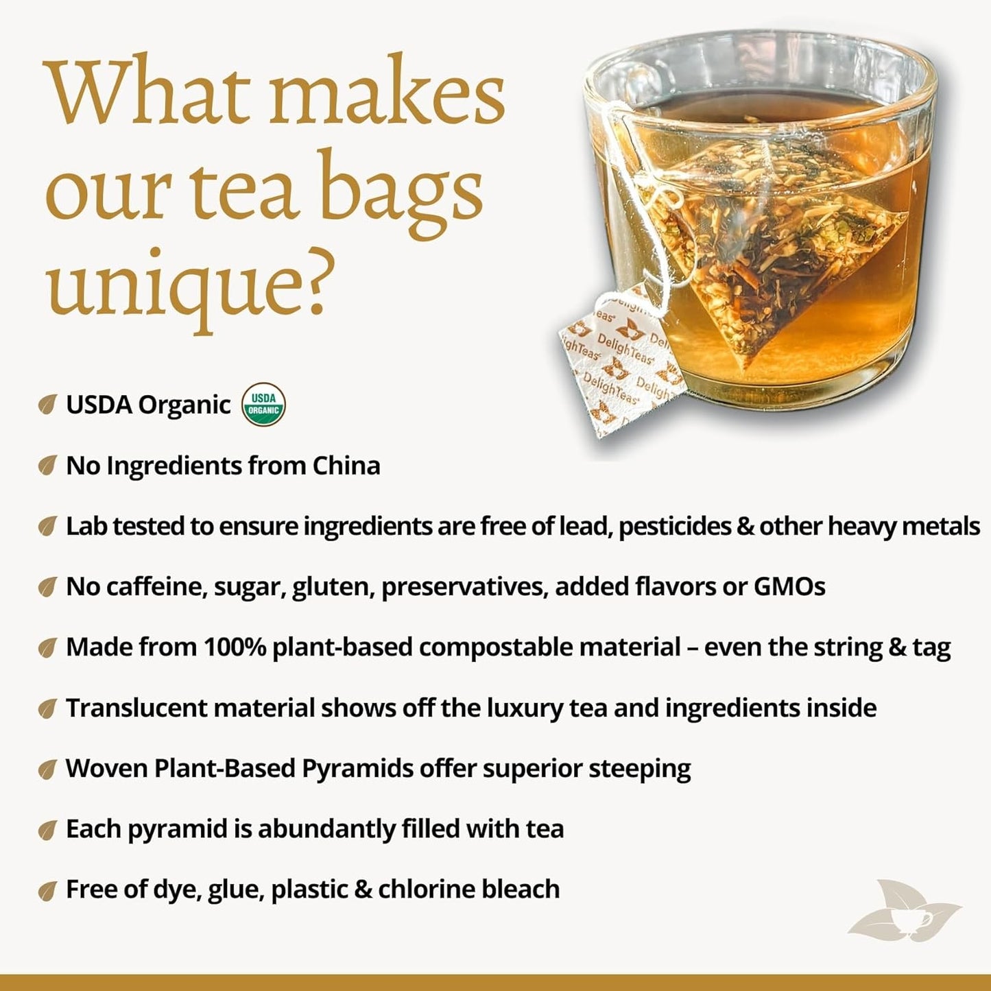 DelighTeas Liver Detox Tea Bags | Eco-Conscious Pyramid Tea Bags | Ayurvedic Stomach Relief & Liver Support | USDA Organic, Vegan, Caffeine Free, Kosher | 30 Tea Bags, 4g each