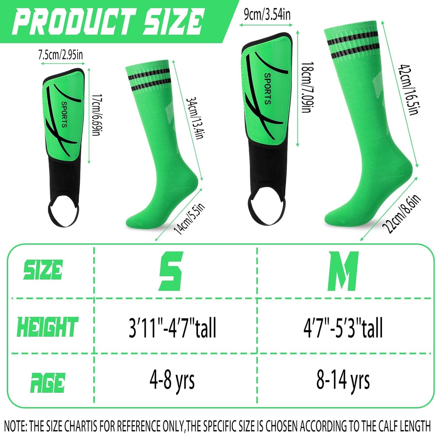 Soccer Shin Guards and Socks Kids Youth Lightweight Soccer Pads Defender with Ankle Protection Ski Shin Guards Football Equipment for Age 4-14 Toddler Boys Girls Teens