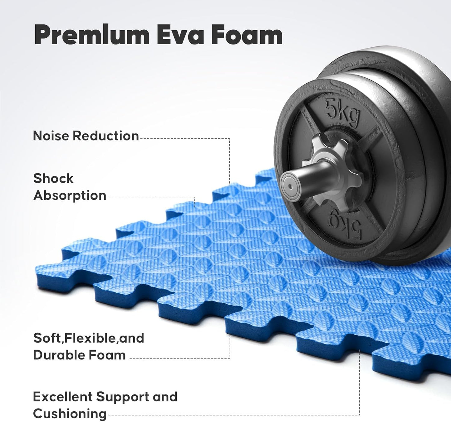 Home Gym Mat, Puzzle Exercise Mat, EVA Interlocking Foam Floor Tiles for Home Workout Equipment and Kids' Play Areas - Grey, 24 in x 24 in x ½ in - 12 Tiles (Grey, 12 Pack, 48 SQ FT)