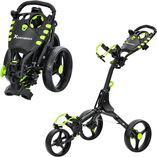 Golf Push Cart Series: 2-Wheel, 3-Wheel, 4-Wheel & 360° Swivel Front Wheel