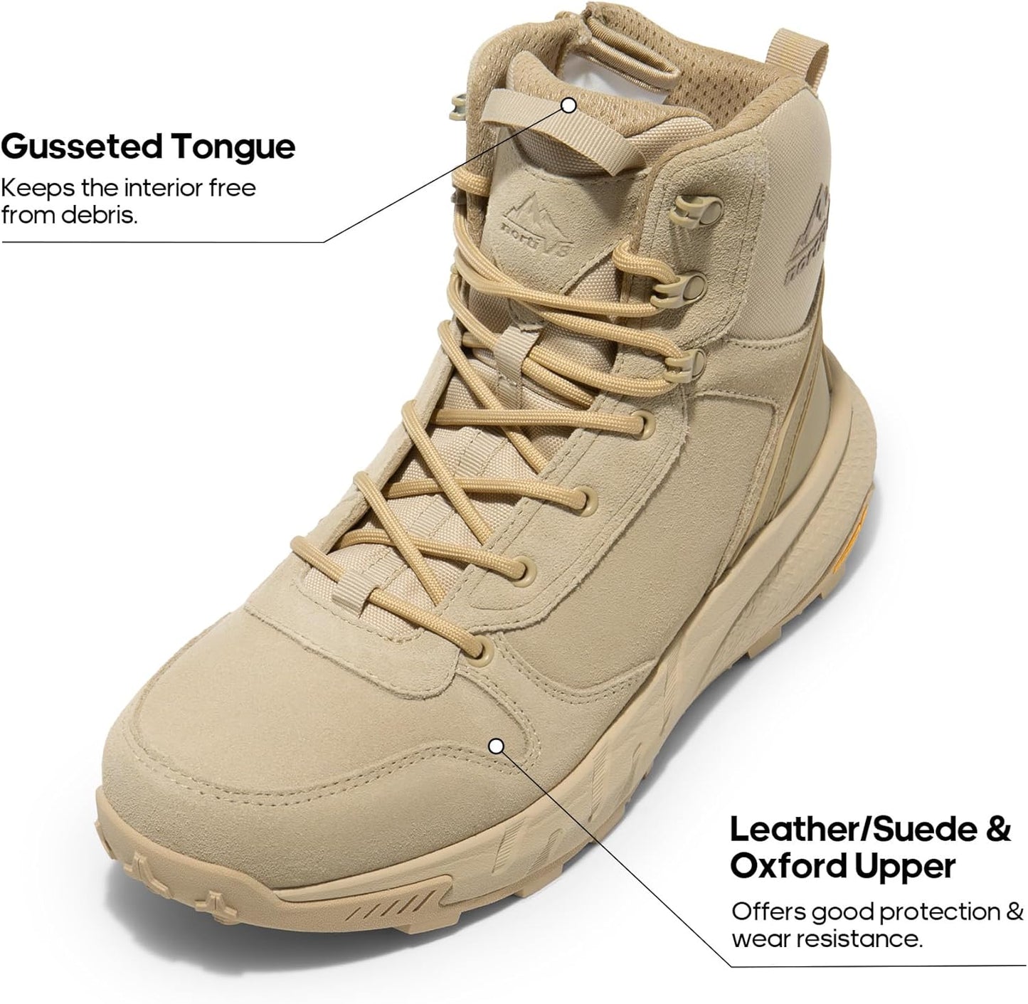 NORTIV 8 Men's Military Tactical Boot Lightweight Comfortable Boots for Work All Day Side Zipper Motorcycle Combat Hiking Boots Metrostrike(8-9 Inches)