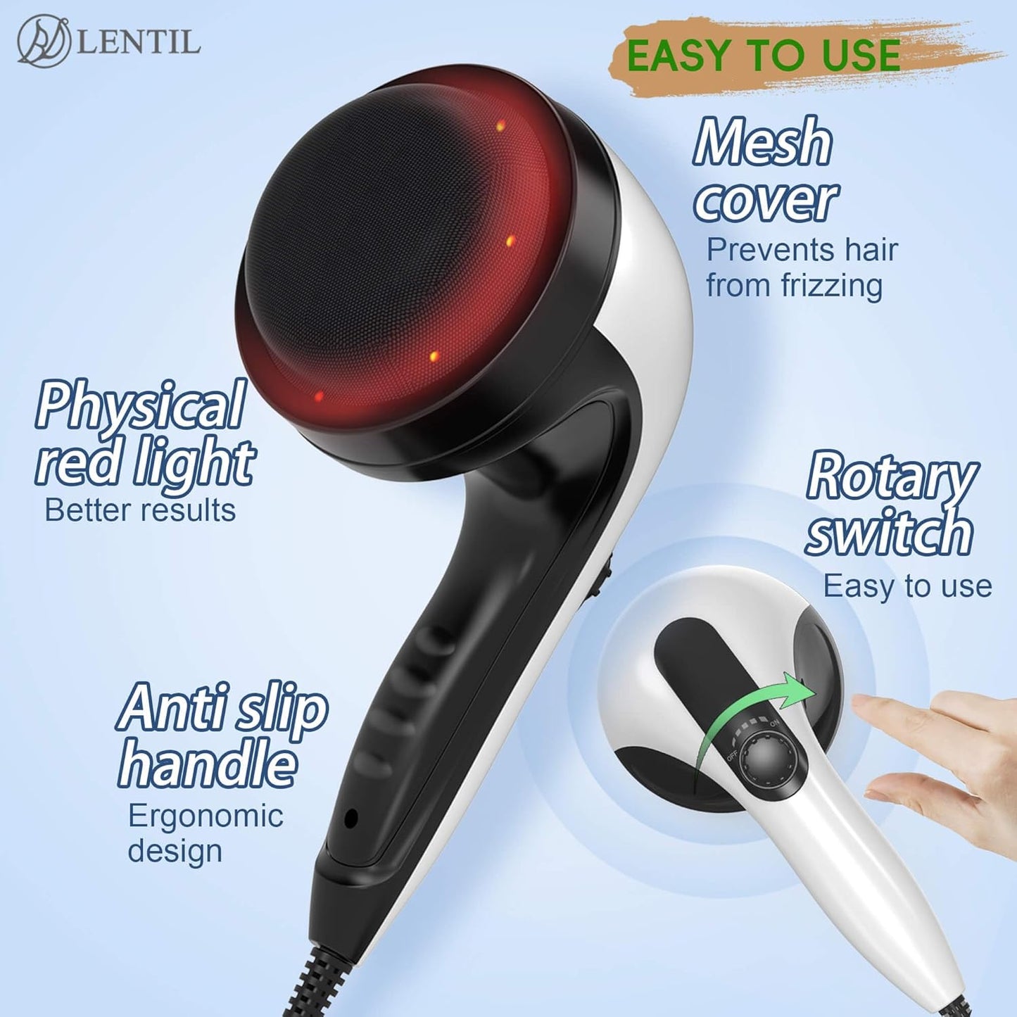 Body Sculpting Machine - 7-Speed 8-Head Electric Cellulite Massage & Lymphatic Drainage Device with Lipo Roller, Handheld Full-Body Massager Vibra for Belly, Butt, Arms, Legs, Home Use(White)