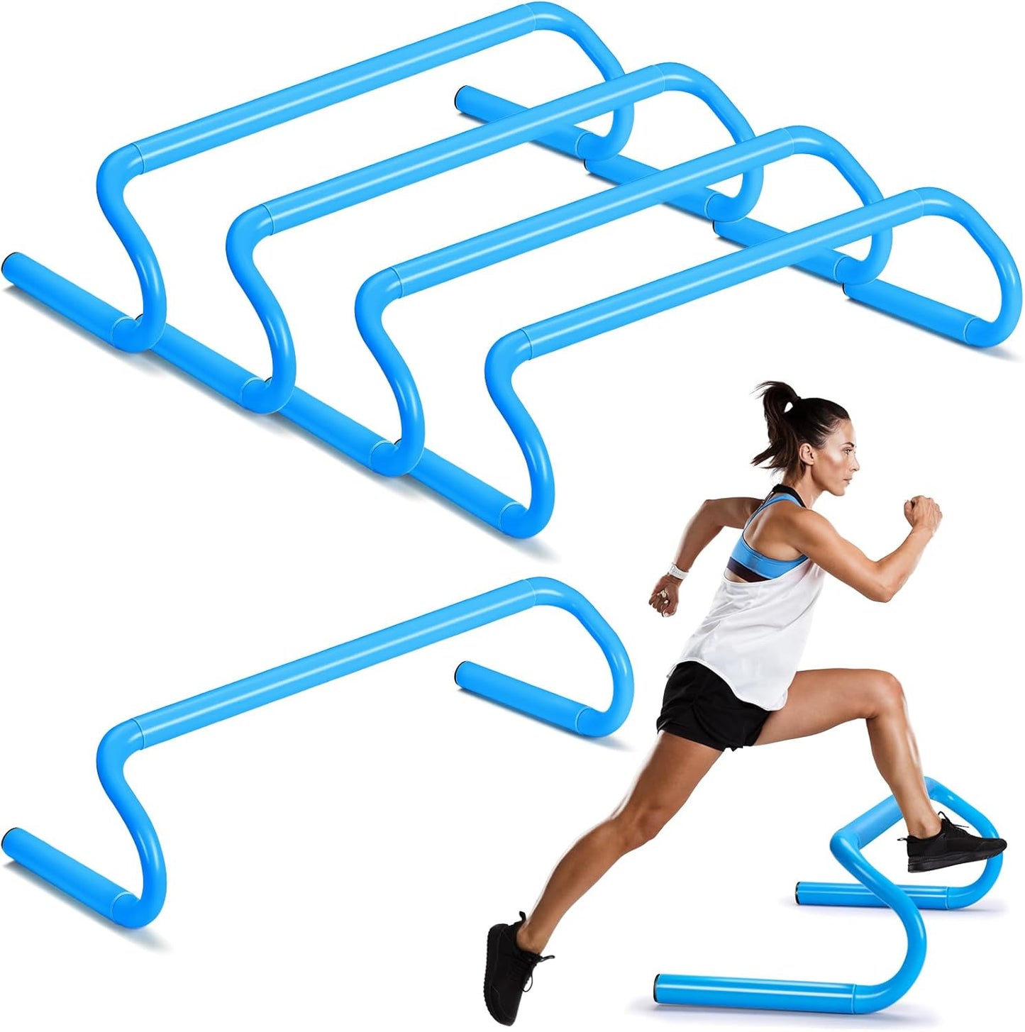 5 Pcs Speed Agility Training Hurdles Detachable Durable Equipment Plyometric and All Purpose Speed Training Hurdle Equipment for Athletes Soccer Basketball