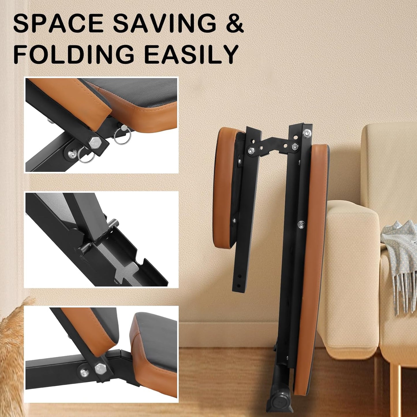 PENSUN Adjustable Weight Bench, Foldable Workout Bench Press for Home Gym Exercise, Flat Incline Decline Sit Up Position for Full All-in-One Body Strength Training W/Leg Extension and Preacher Pad