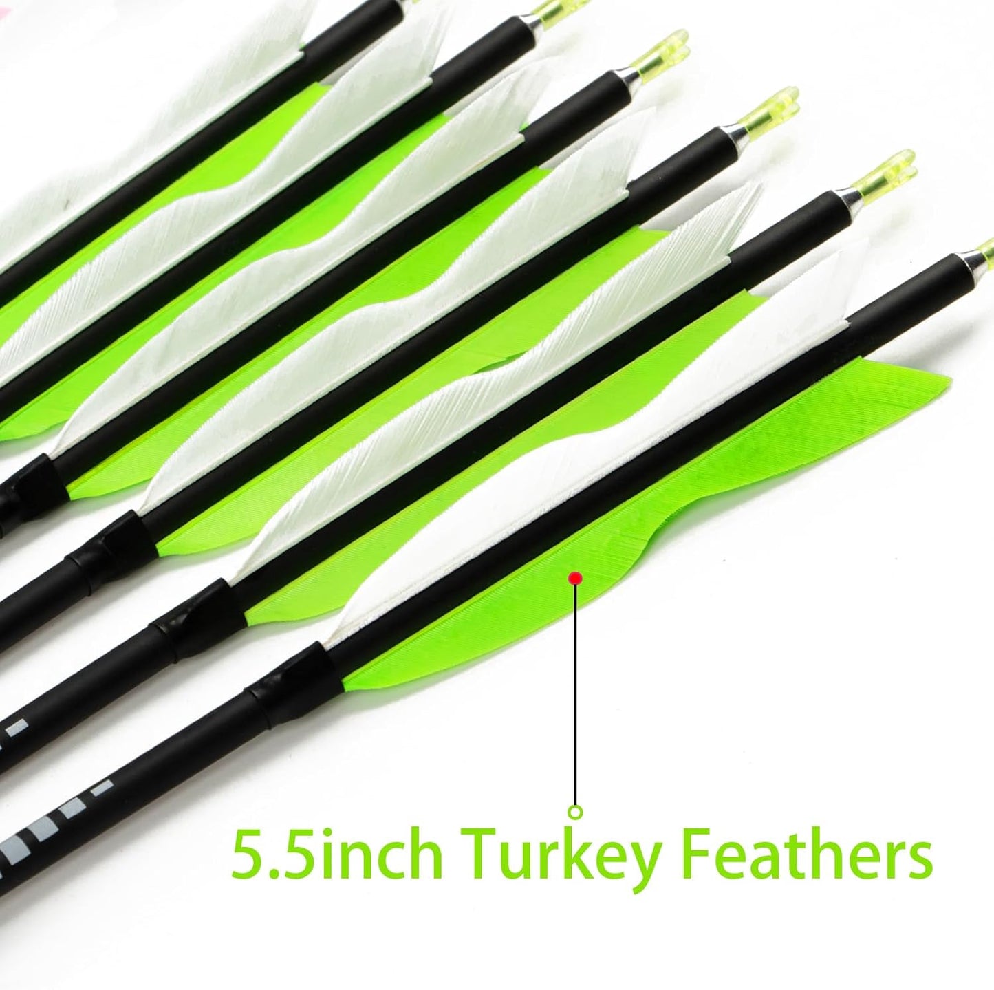 S F 30" Traditional Archery Carbon Feather Arrows 500 Spine Traditional Arrows Long Bows Archery Compound Bow Arrows Arrows for Compound Bow Arrows for recurve Bow（12 Pack）