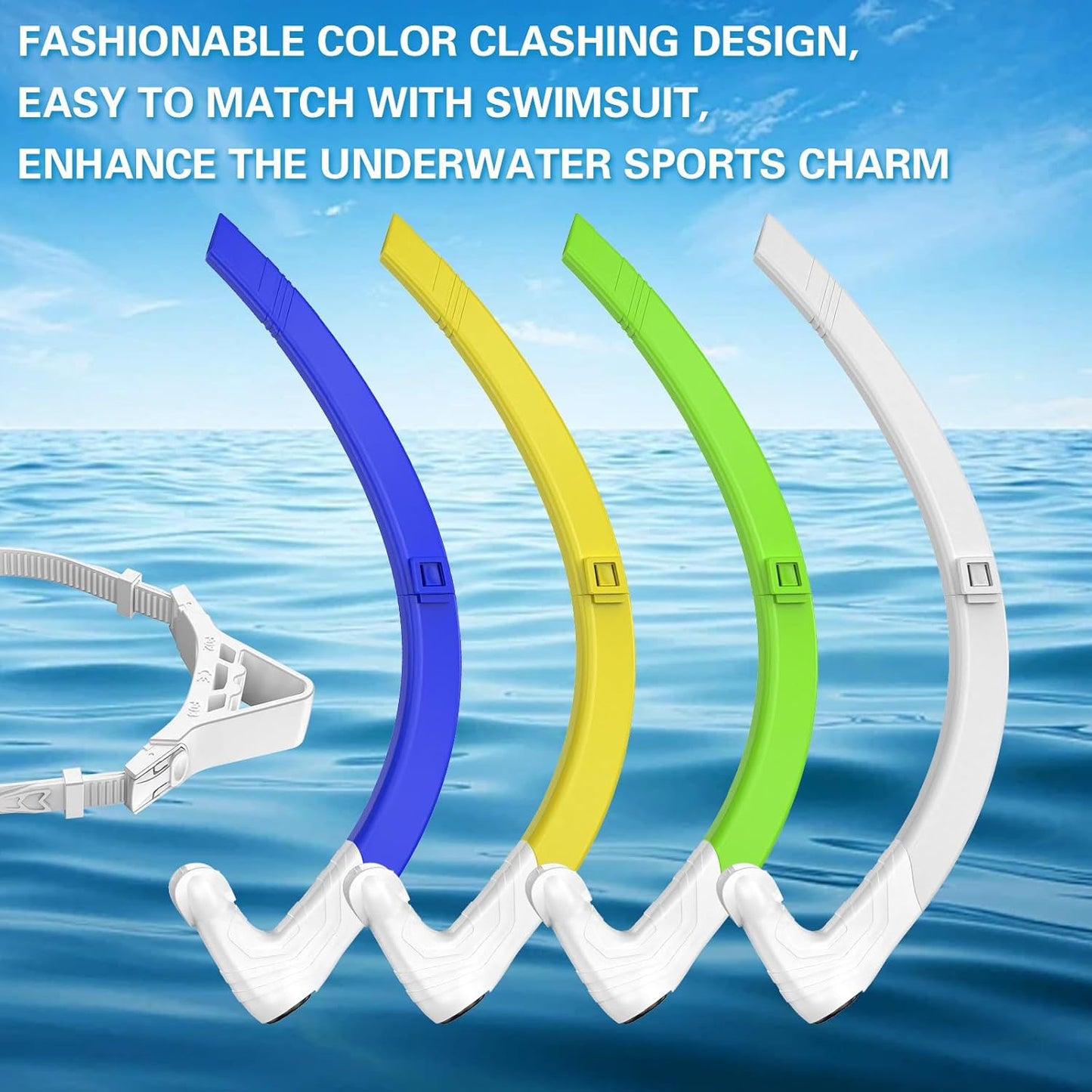 Greatever Detachable Portable Snorkel for Lap Swimming Unisex-Adult Silicone Adjustable Headband One Way Exhaust Valve