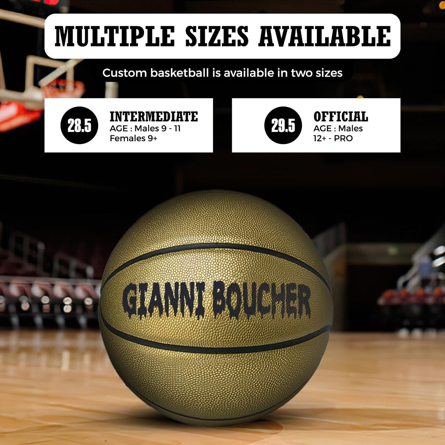 HAMMET Personalized Basketball – Customized Basketball with Your Name or Text – Multiple Colors, Fonts & Designs Available – Durable for Indoor and Outdoor - Ideal Gift for Son, Daughter, Boy or Girl