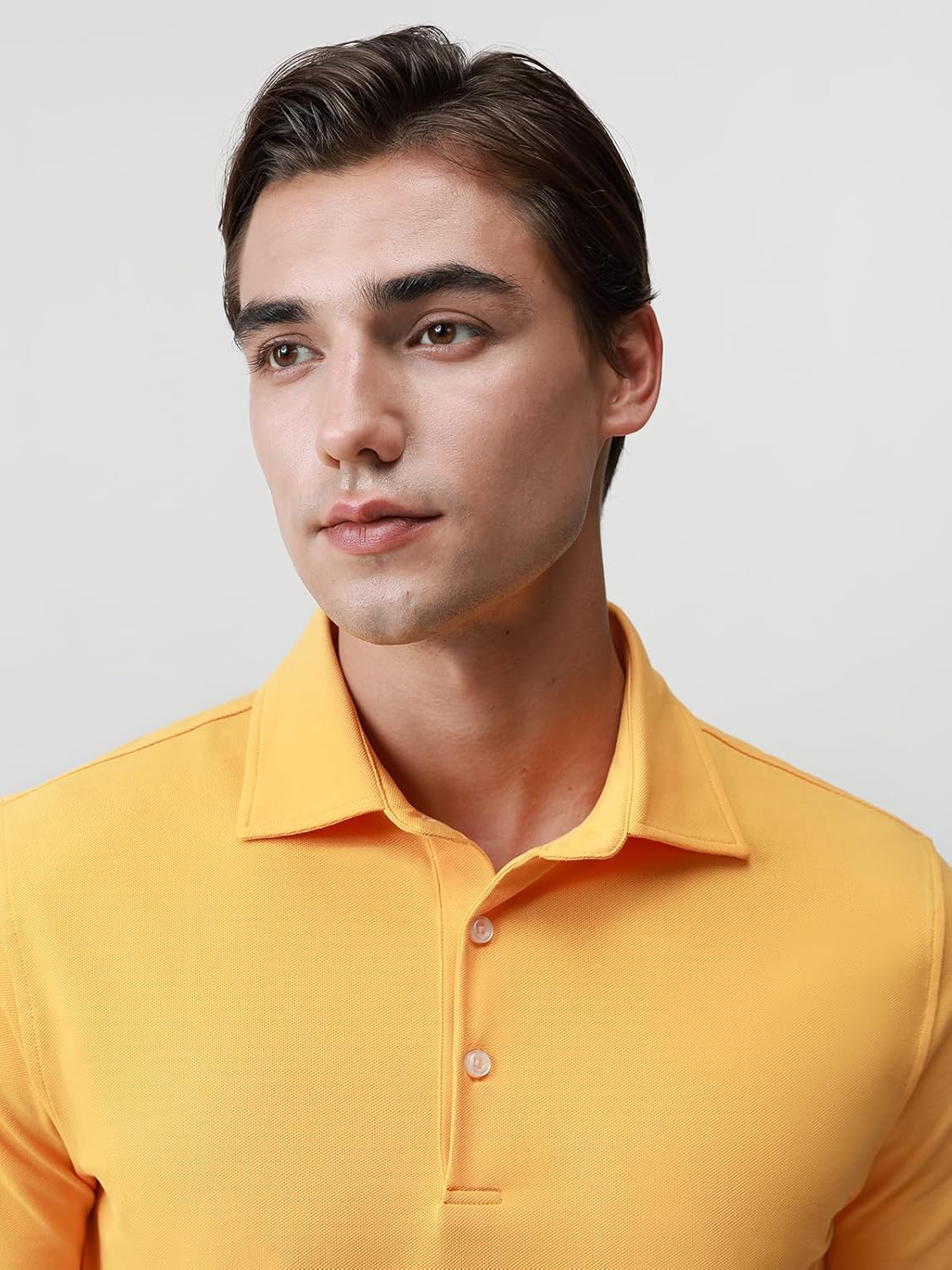 BCI Cotton Blend Pique Polo Shirts for Men Short Sleeve Tops Comfort Split Hem with 3-Color Tape