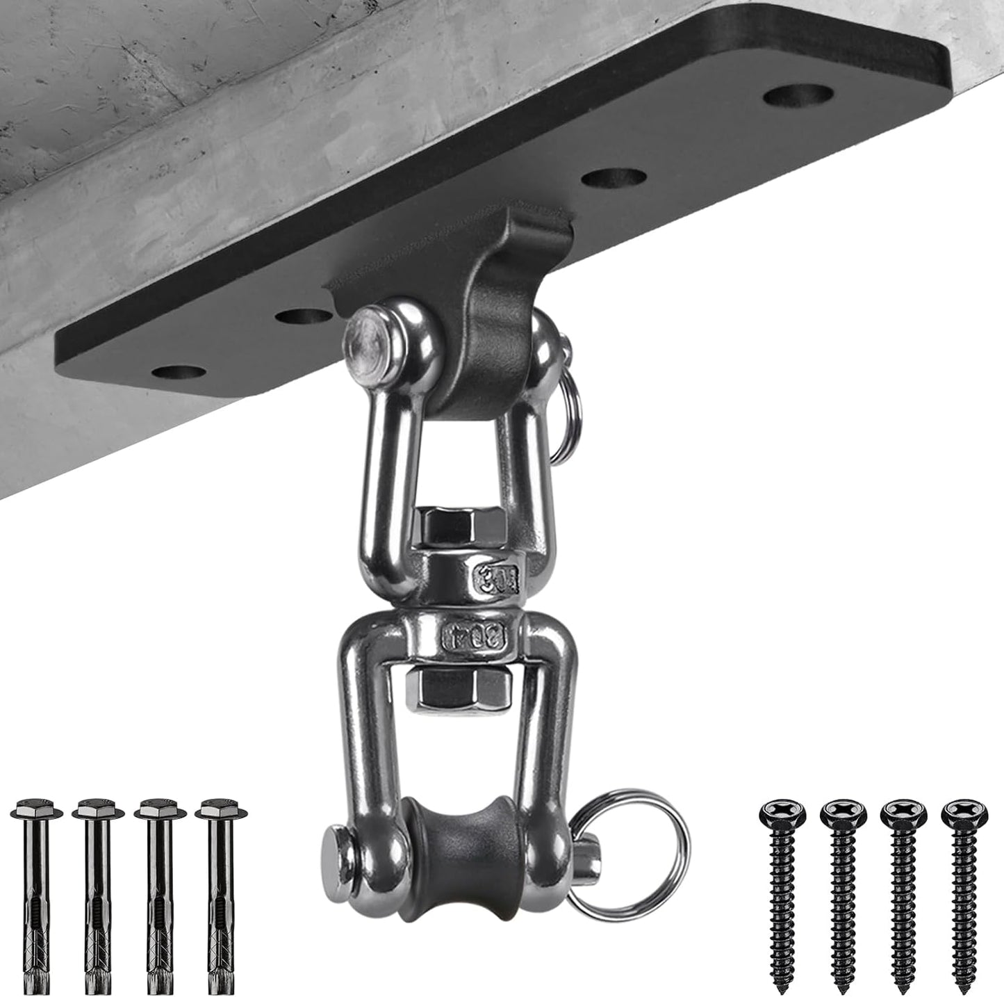 Heavy Bag Hanger, Punching Bag Ceiling Mount Hanger, 360° Rotation Hook for Boxing, MMA, Aerial Yoga, Hammock, and More, 600 LB Capacity