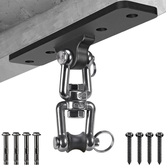 Heavy Bag Hanger, Punching Bag Ceiling Mount Hanger, 360° Rotation Hook for Boxing, MMA, Aerial Yoga, Hammock, and More, 600 LB Capacity