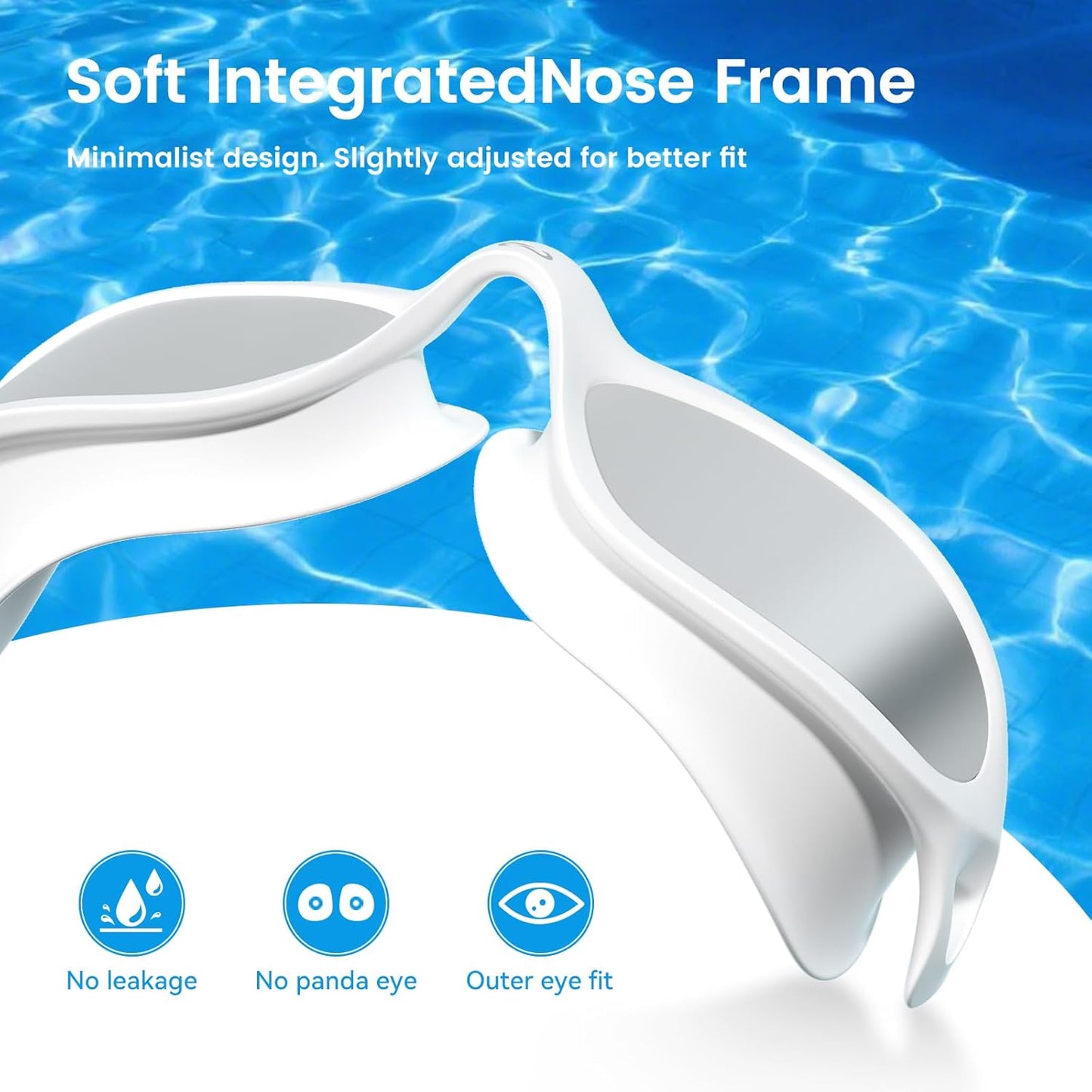 COPOZZ Swim Goggles Adult Women, Swimming Goggles for Women & Men, Anti-Fog No Leaking UV Protection for Adult