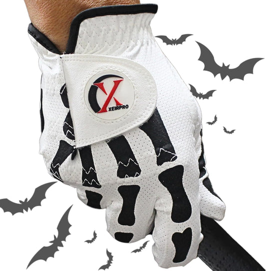 Skeleton Golf Gloves for Men 2 Pack – 100% AAA Synthetic Tacky Leather - Spooky & Funny Golf Gloves for Men – Tacky & Cool Golf Glove - Perfect for Summer & Fall Golfing