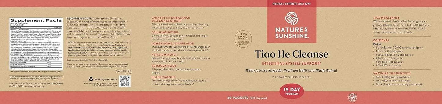 Nature's Sunshine Tiao He Herbal Cleanse | Cleanse and Detox the Colon and Liver with Traditional Chinese Herbs