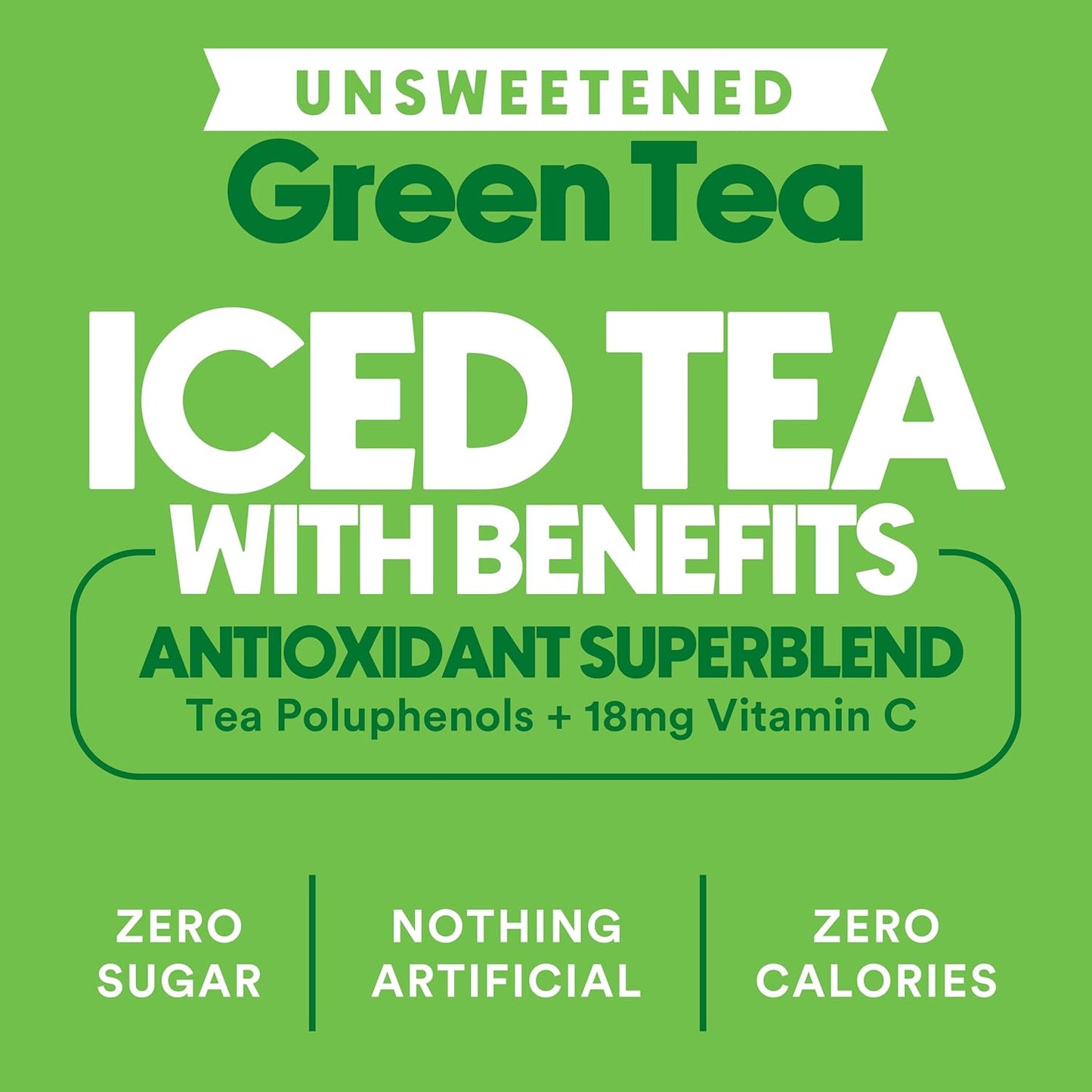 Ryl Unsweetened Green Iced Tea – Antioxidant Superblend, No Artificial Ingredients, Zero Sugar, Zero Calorie, Low Carb, Non-GMO, Kosher, Gluten Free, Made in the USA, 12-Pack, 16 Fl Oz