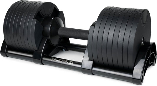 Adjustable Dumbbell (Single) by ROBURFLEX for Workout Strength Training Fitness Home Gym