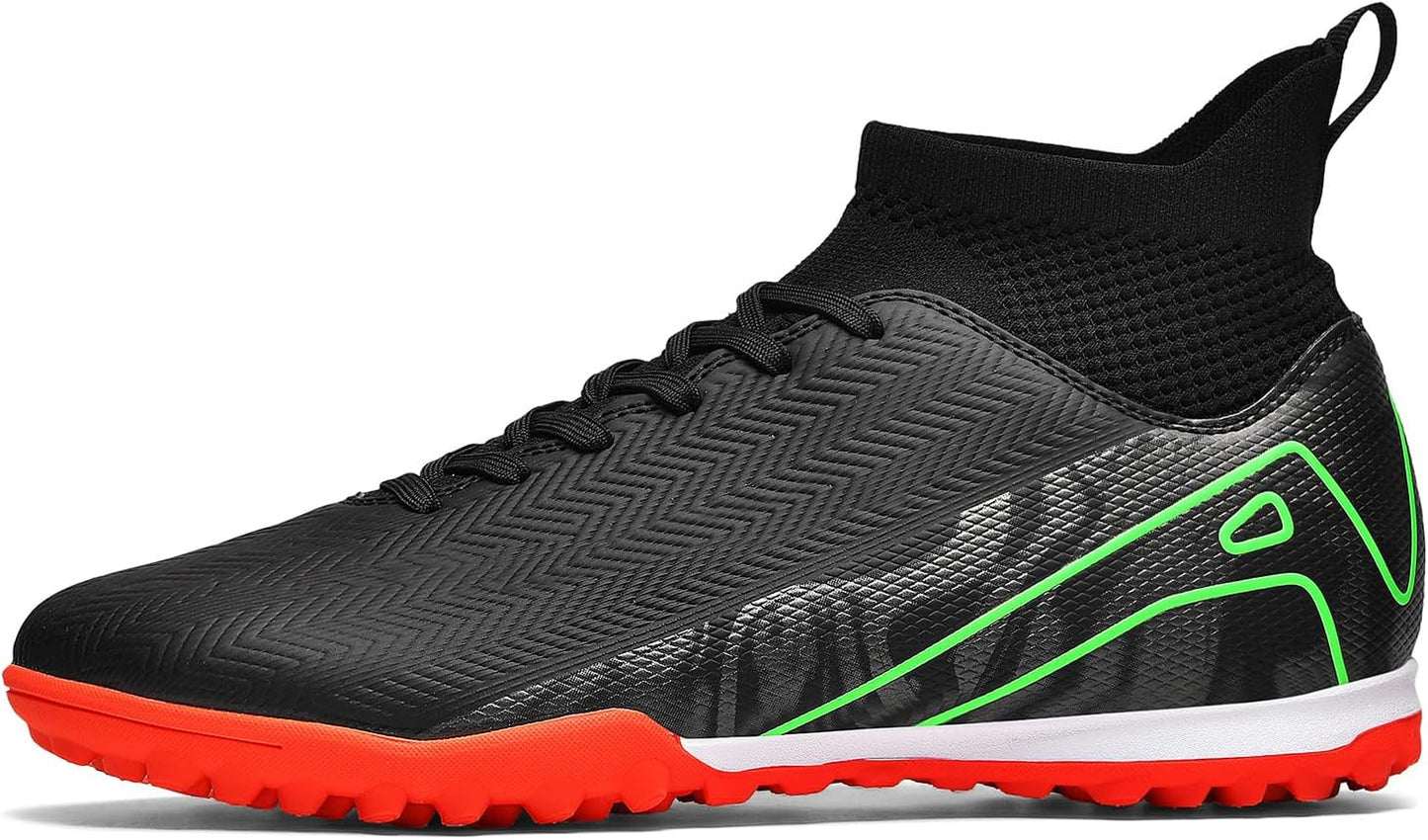 Indoor Soccer Cleats Mens Womens Turf Soccer Cleats Wide Socer Shoes FG AG TF High Ankle Football Boots