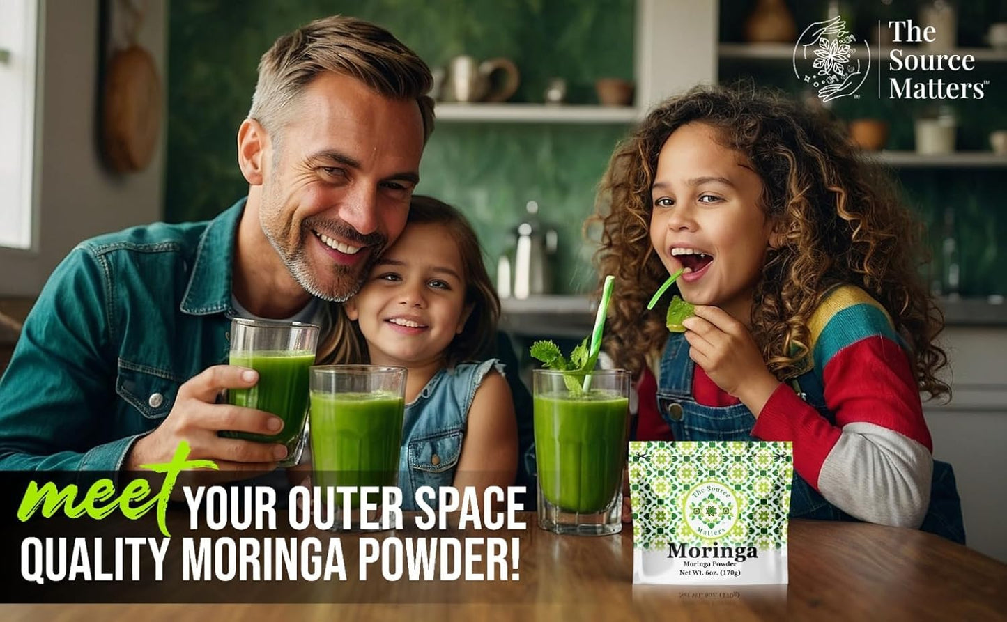 Superfood Moringa Powder – Fresh Dried Organic Moringa Leaf from Indonesia – Nutritious Greens & Complete Plant Protein – Certified USDA Organic – 170g Pouch, 42 Servings (10 Pack)