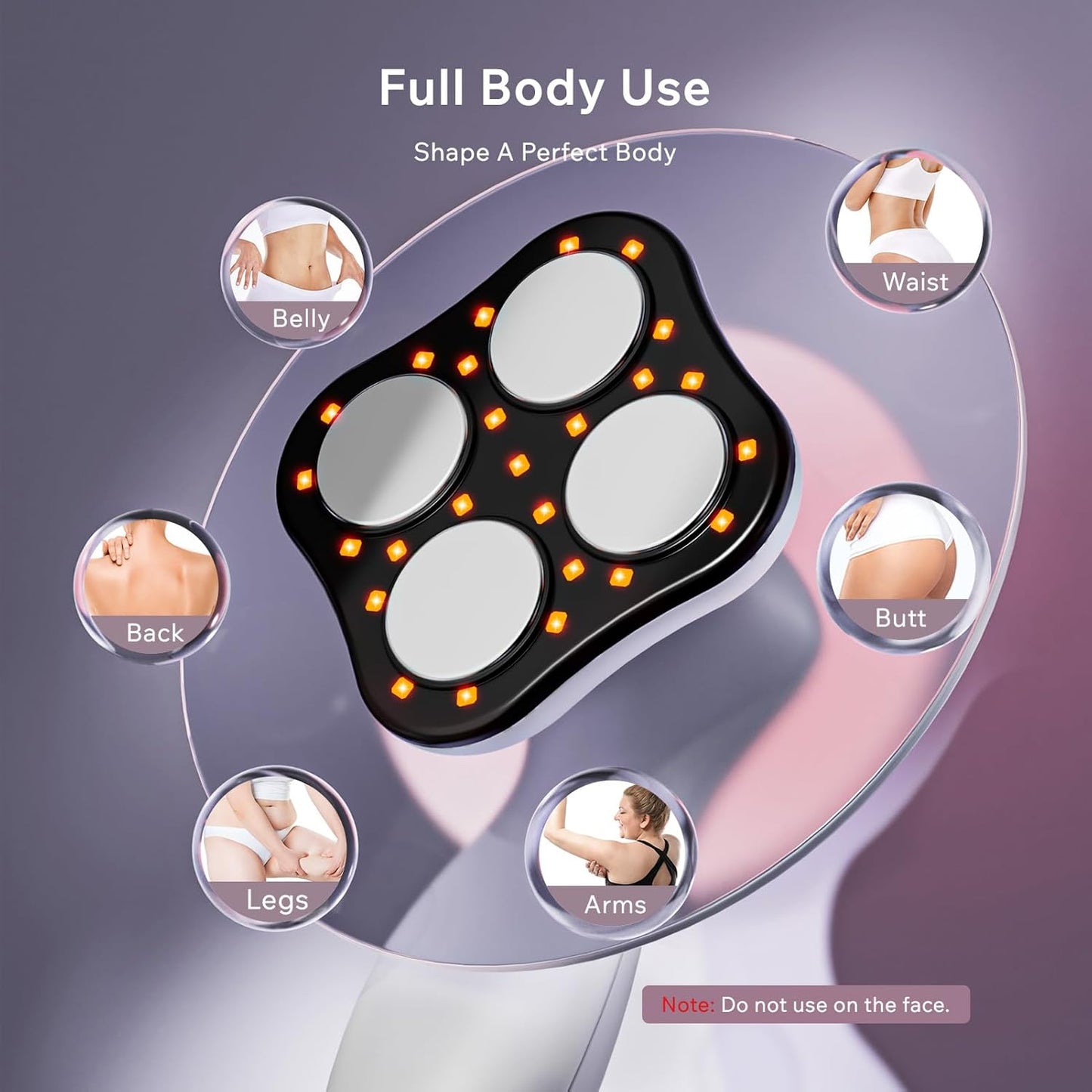 Depsoul Cellulite Massager Cordless Body Massage Tool - 3 Modes 10 Levels with Heating Function Electric Massager for Belly, Arm, Waist, Leg, Butt, Back