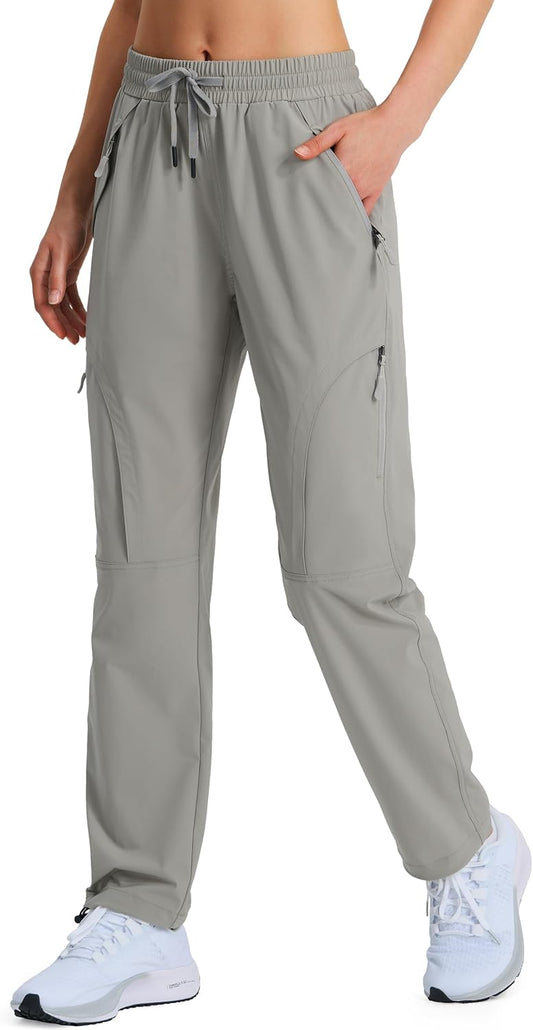Women's Hiking Pants Quick Dry Lightweight Cargo Pants UPF 50 Water Resistant Zipper Pockets for Golf Travel Work Camping
