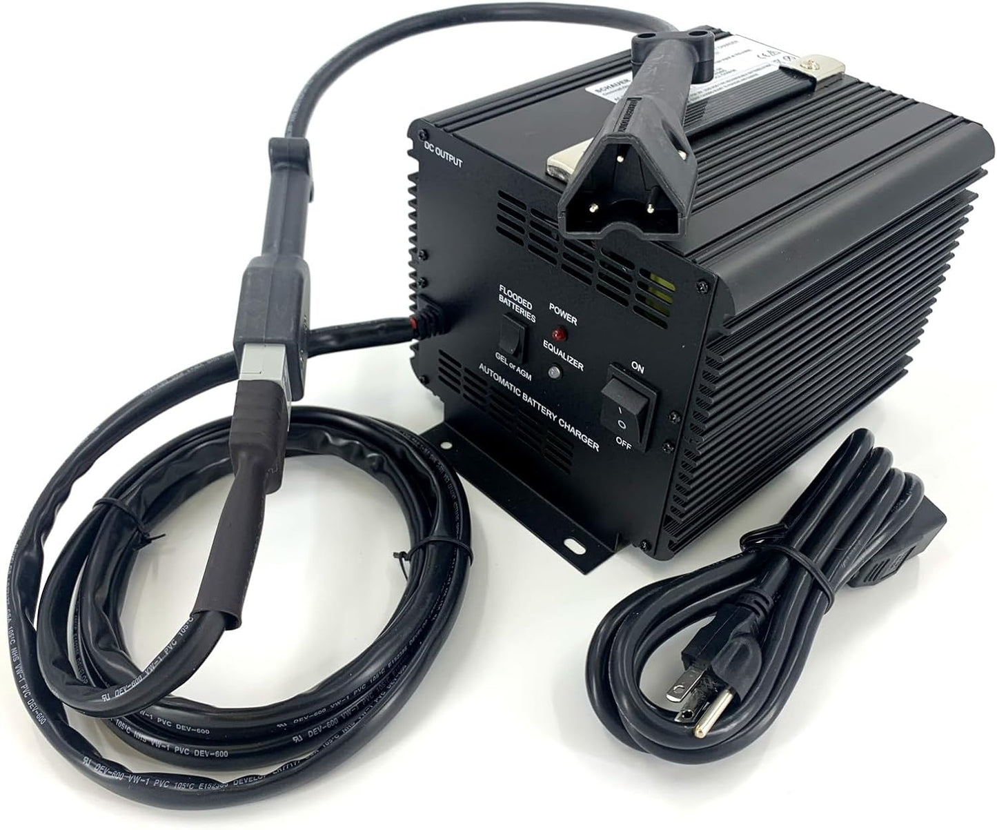 48 Volt Charger with Triangular 3-Pin RXV Connector for EZ-GO Freedom Golf Carts (JAC1548H-EZGO-RXV)