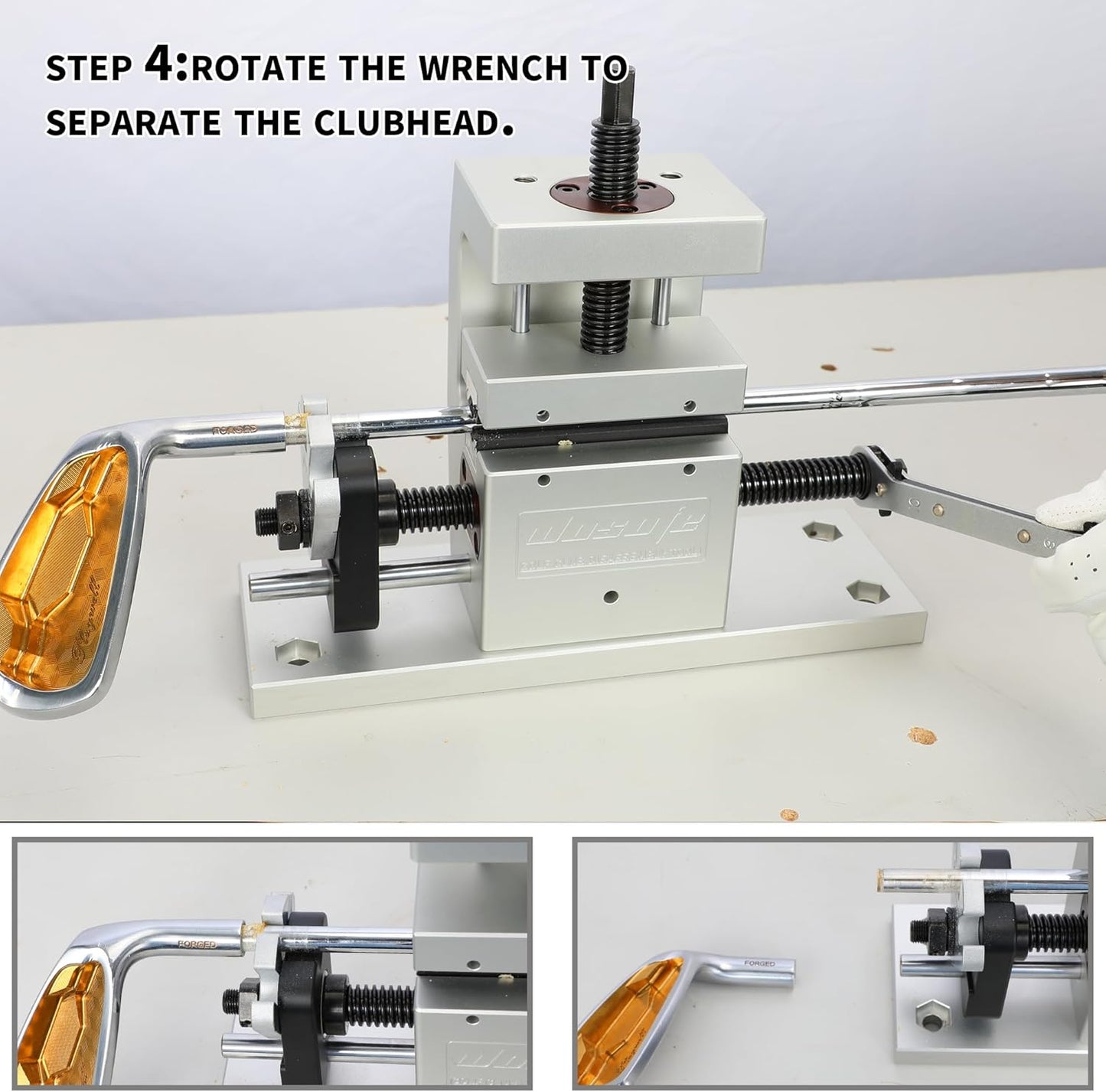 Golf Club Grip Kit Shaft Ferrules Head Removal Machine Works Shaft Puller Fitting Workshop Separator Repair Tools for All Club Shafts and Driver Iron Wedge Putter Heads Simple to Operate Golfer