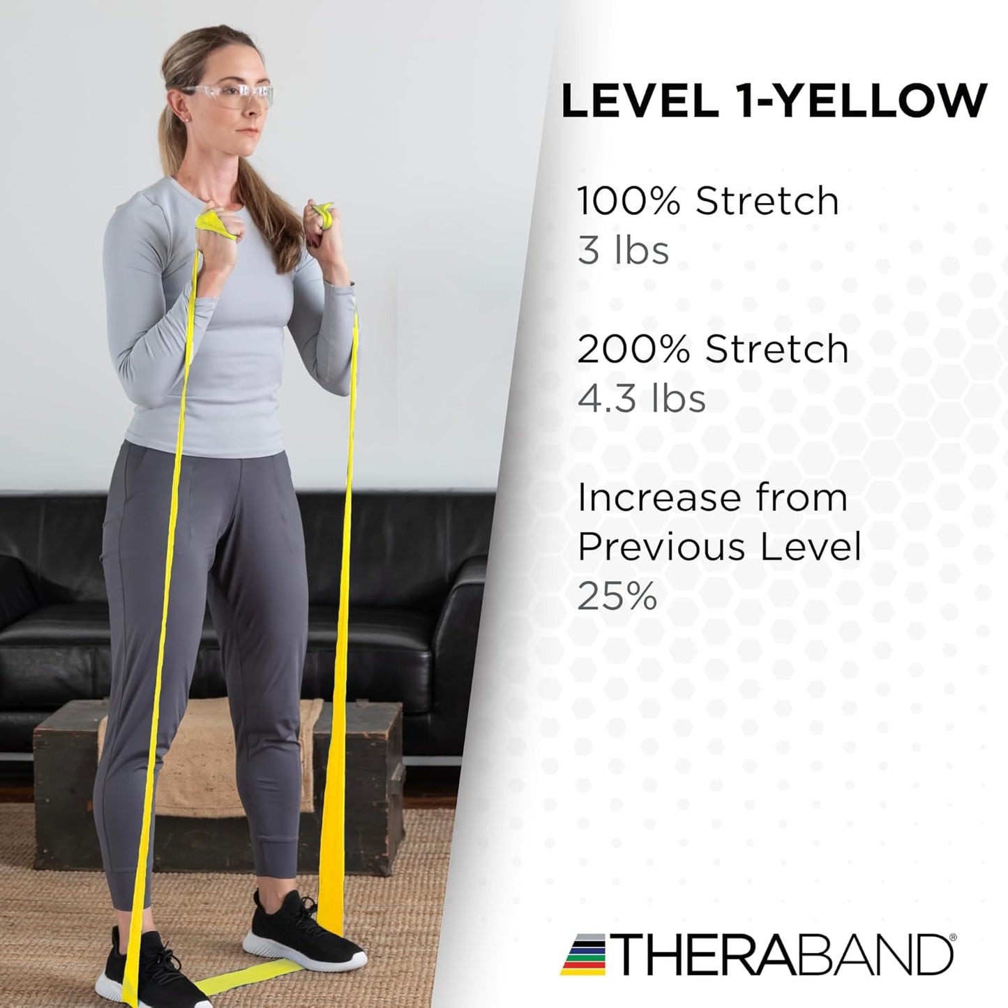 THERABAND Resistance Bands, 50 Yard Roll Professional Latex Elastic Fitness Band For Upper & Lower Body & Core Exercise, Physical Therapy, Pilates, Yoga, Stretching, Home Workouts, & Rehab