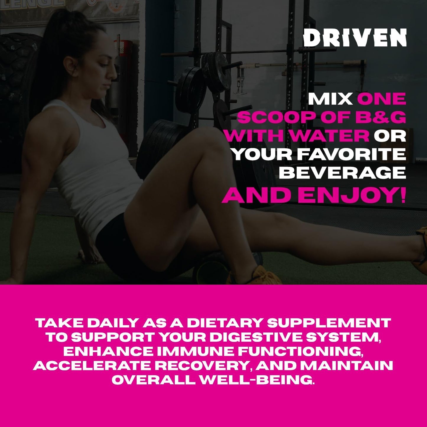 Driven B&G Berries & Greens Superfood Powder, 30 Servings - Organic Plant-Based Formula with Probiotics & Digestive Enzymes -Supports Recovery, Healthy Digestion, and Immune Function (Citrus Delight)
