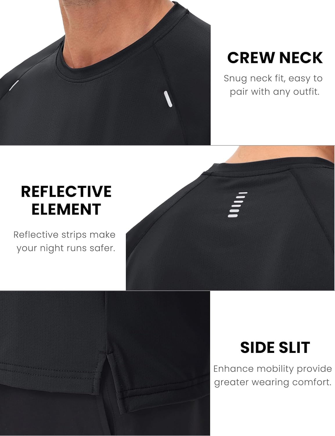 MAGCOMSEN Men's Dry Fit Shirts Mesh Short Sleeve Athletic Lightweight Workout Performance Hiking Shirt