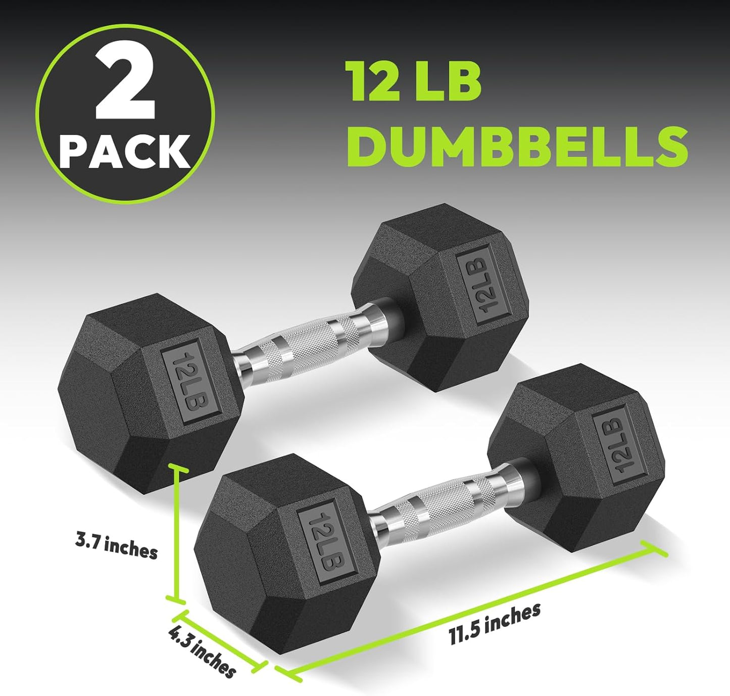 Hex Dumbbell Set 2.5-400 lb, Rubber Encased Exercise & Fitness Dumbbells, Weights Dumbbells Set of 2, Hand Weight for Strength Training