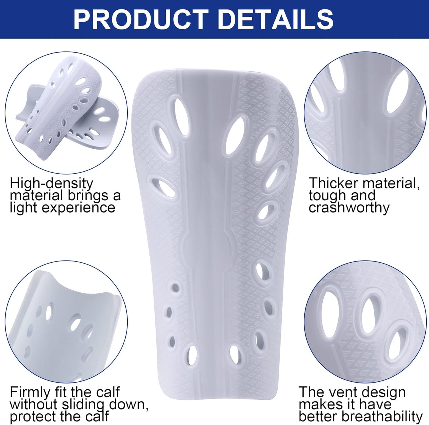 ANCIRS 2 Pair Soccer Shin Guards for Youth, Breathable Shin Guard Sleeves for Football Games, Protective EVA Cushion for Youth Men & Women