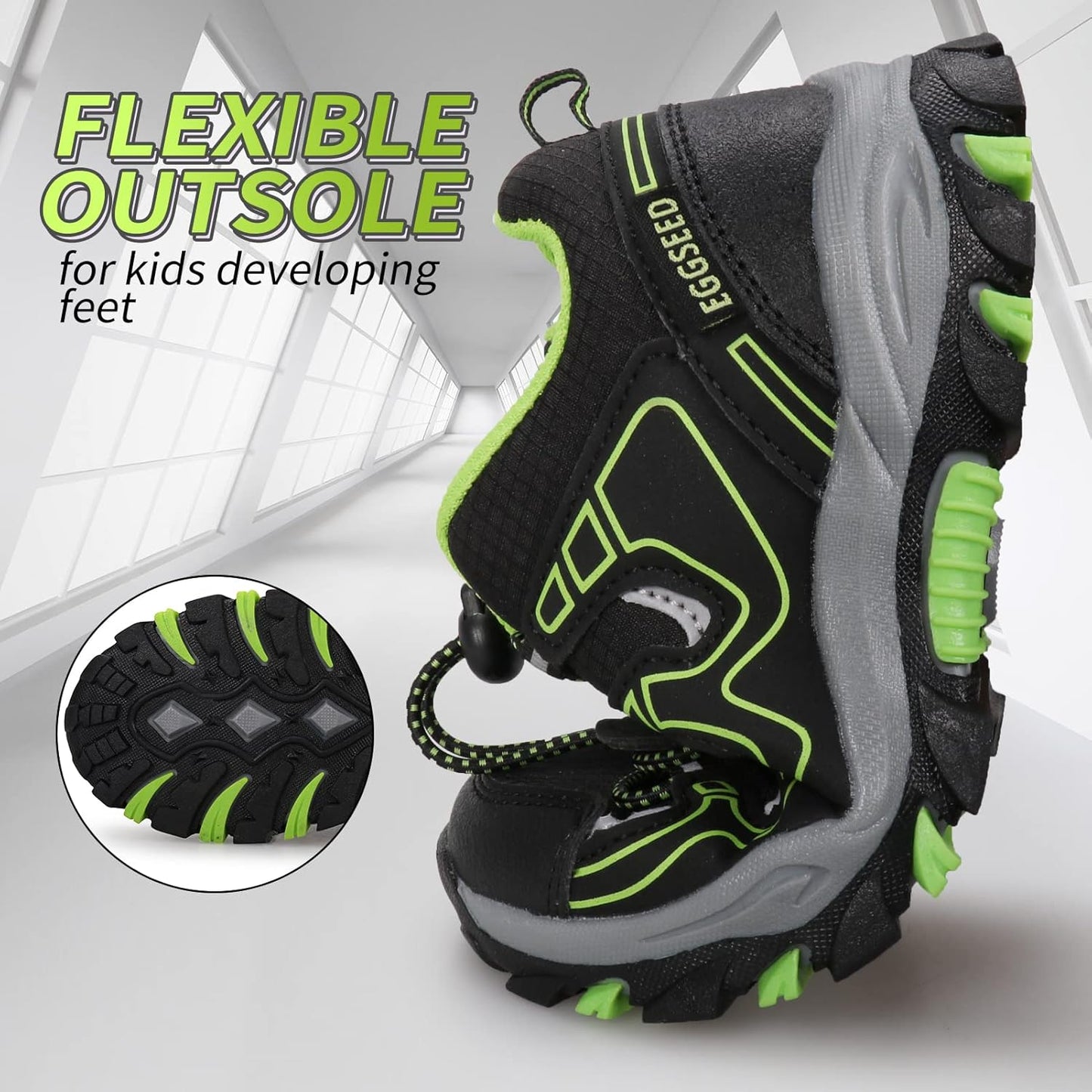 Boys Girls Hiking Trail Shoes Waterproof Slip Resistant Outdoor Trekking Walking Running Sneakers(Little/Big Kids)