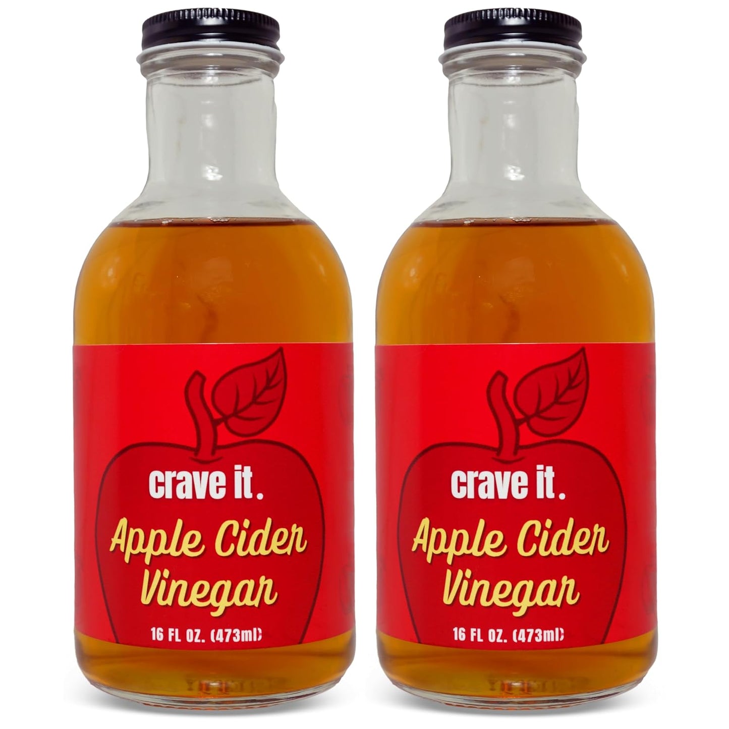 Crave It. Apple Cider Vinegar with Mother - Gut Health & Digestion - Made with Utah Honey - 16oz - 2pk