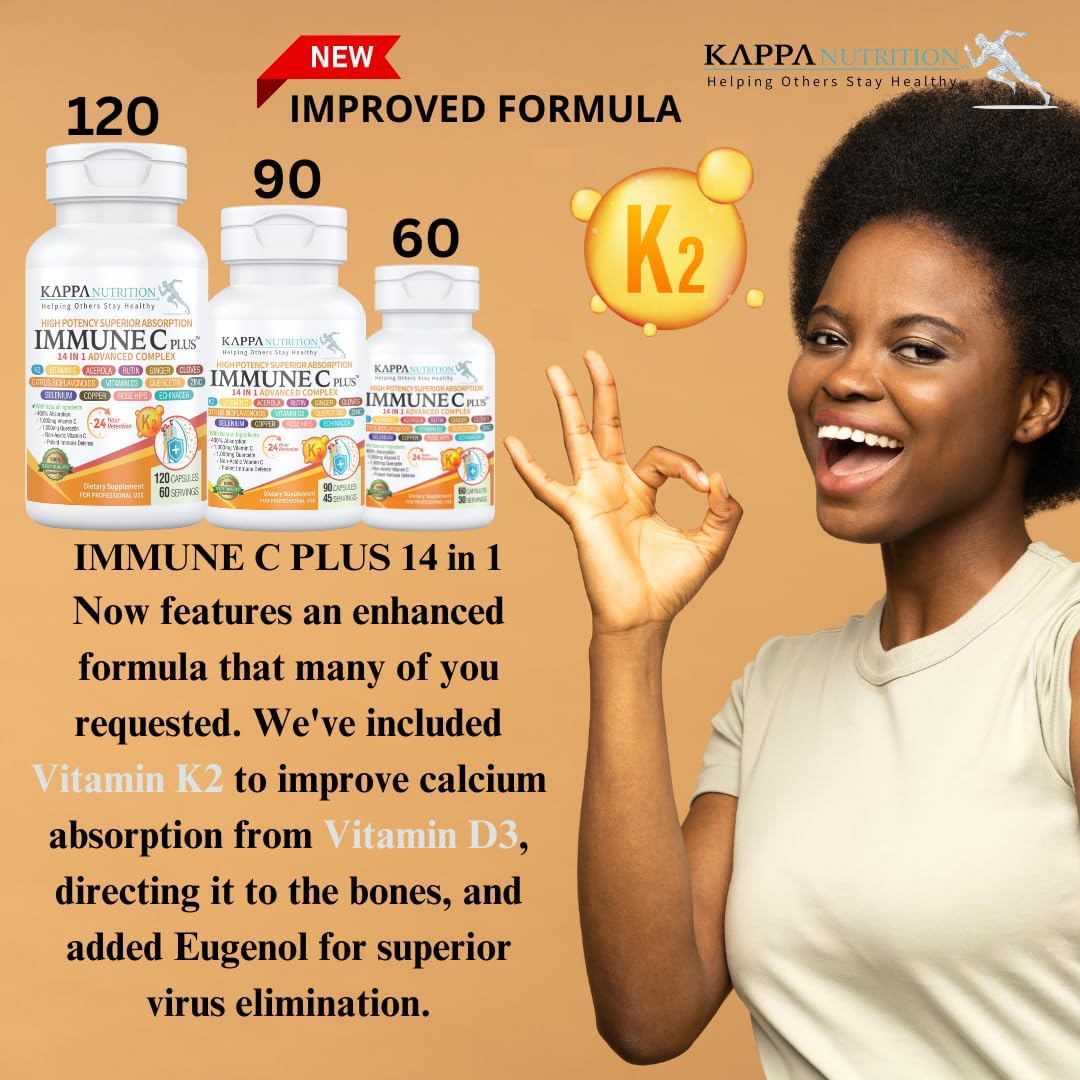 Quercetin 1,000mg, Vitamin C 1,000mg, Zinc 50mg, Vitamin D3 5,000iu, Selenium, Copper, Acerola, Ginger, Rutin, Bitter Orange, Rose Hips, Echinacea, Immune C Plus, 14 in 1 Immune C Plus (60 Count)