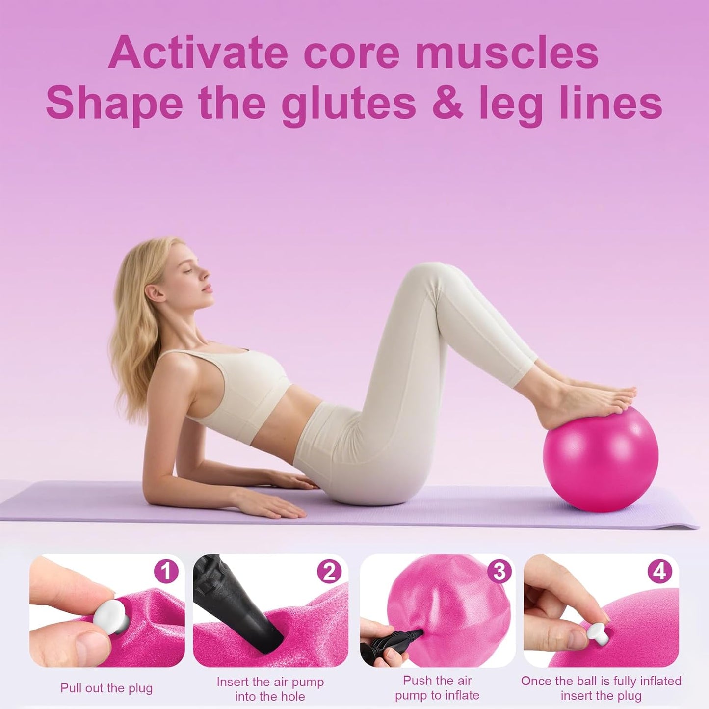 Pilates Ring Set –Home Pilates Equipment for Women Kit with a 14-inch Pilates Ring and 9.8-inch Pilates Ball,5 Resistance Bands for Beginners—Train Muscles, Flexibility & Core Strength at Home