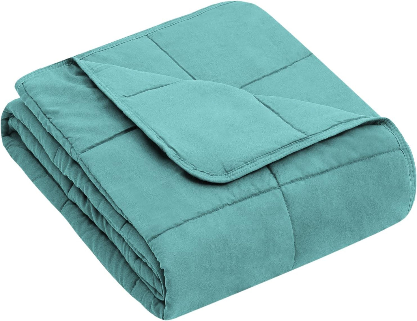 yescool Weighted Blanket (10 lbs, 41" x 60", Teal) Cooling Heavy Blanket for Sleeping Perfect for 90-110 lbs, Breathable Blanket with Premium Glass Bead, Machine Washable