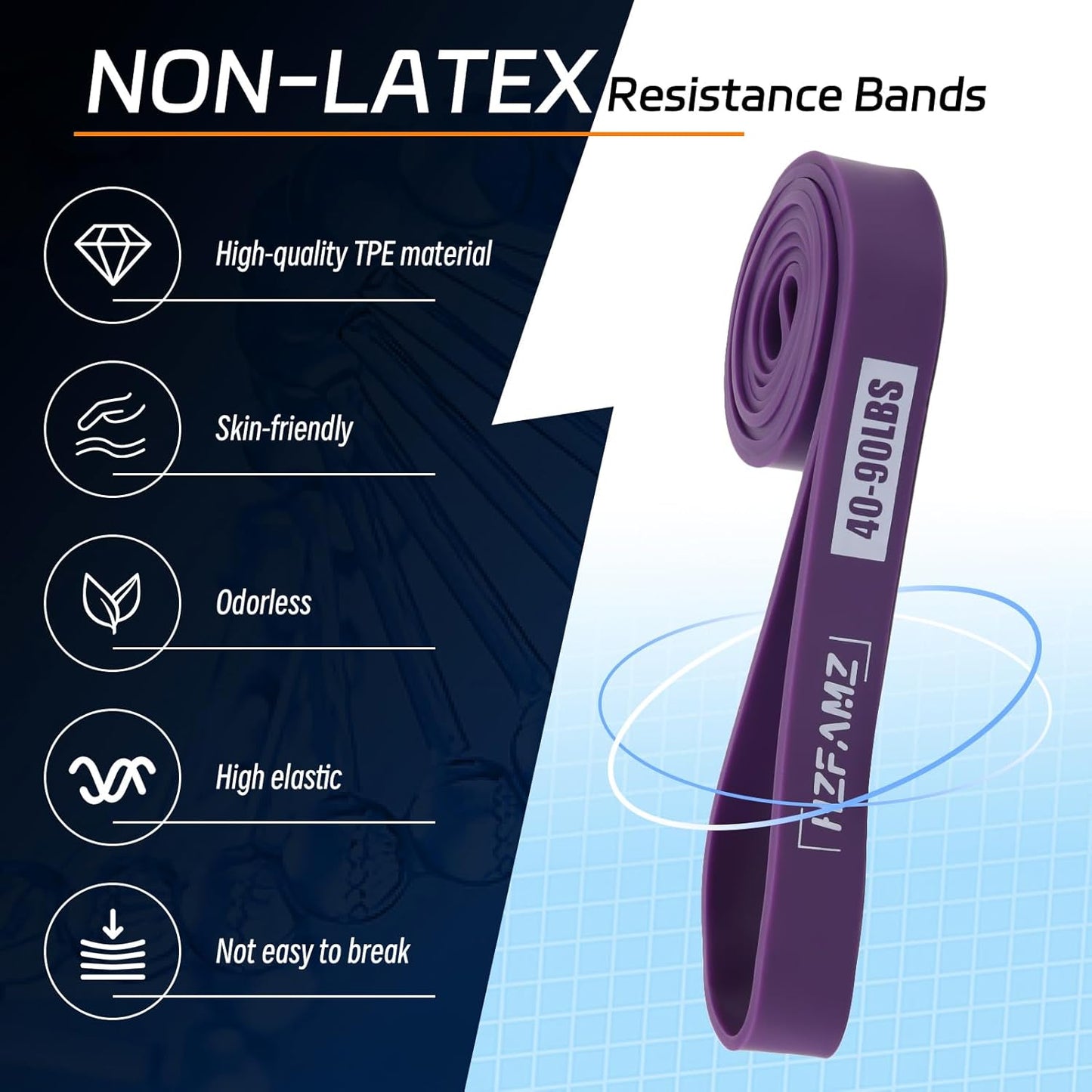 Non Latex Resistance Bands, Pull Up Assistance Bands, Exercise Bands Resistance, Workout Bands Resistance for Men and Women, Stretch Bands for Exercise, Physical Therapy, Fintness, Training